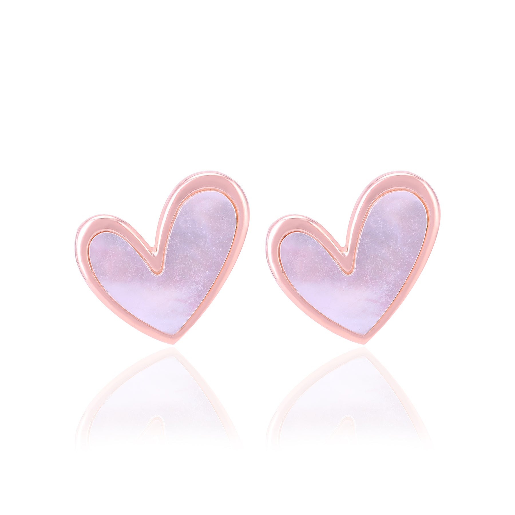 925 Sterling Silver Subtle Pearl Heart Earrings For Women