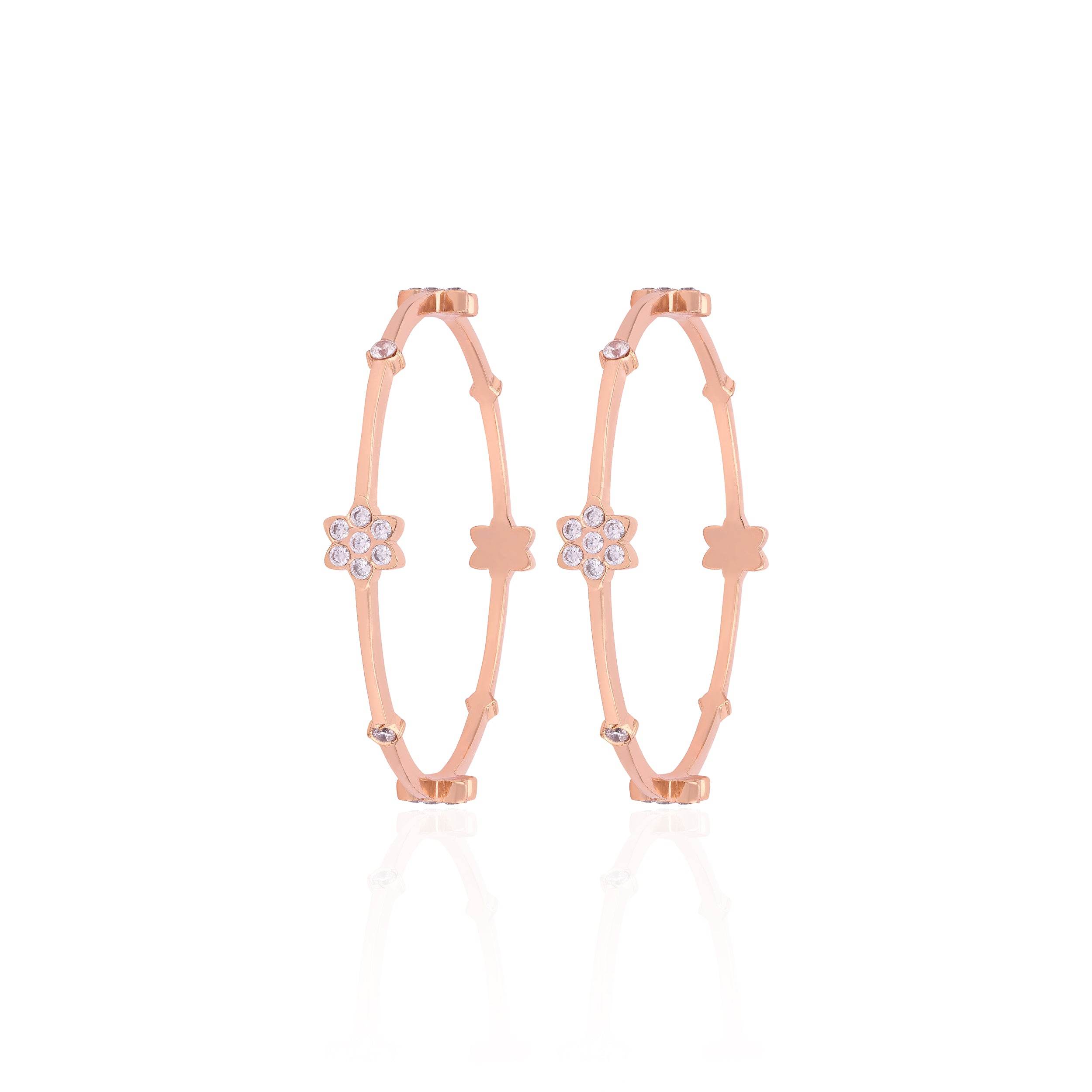 925 Sterling Silver Sunlit Petal Crystal Glow Bangle For Women