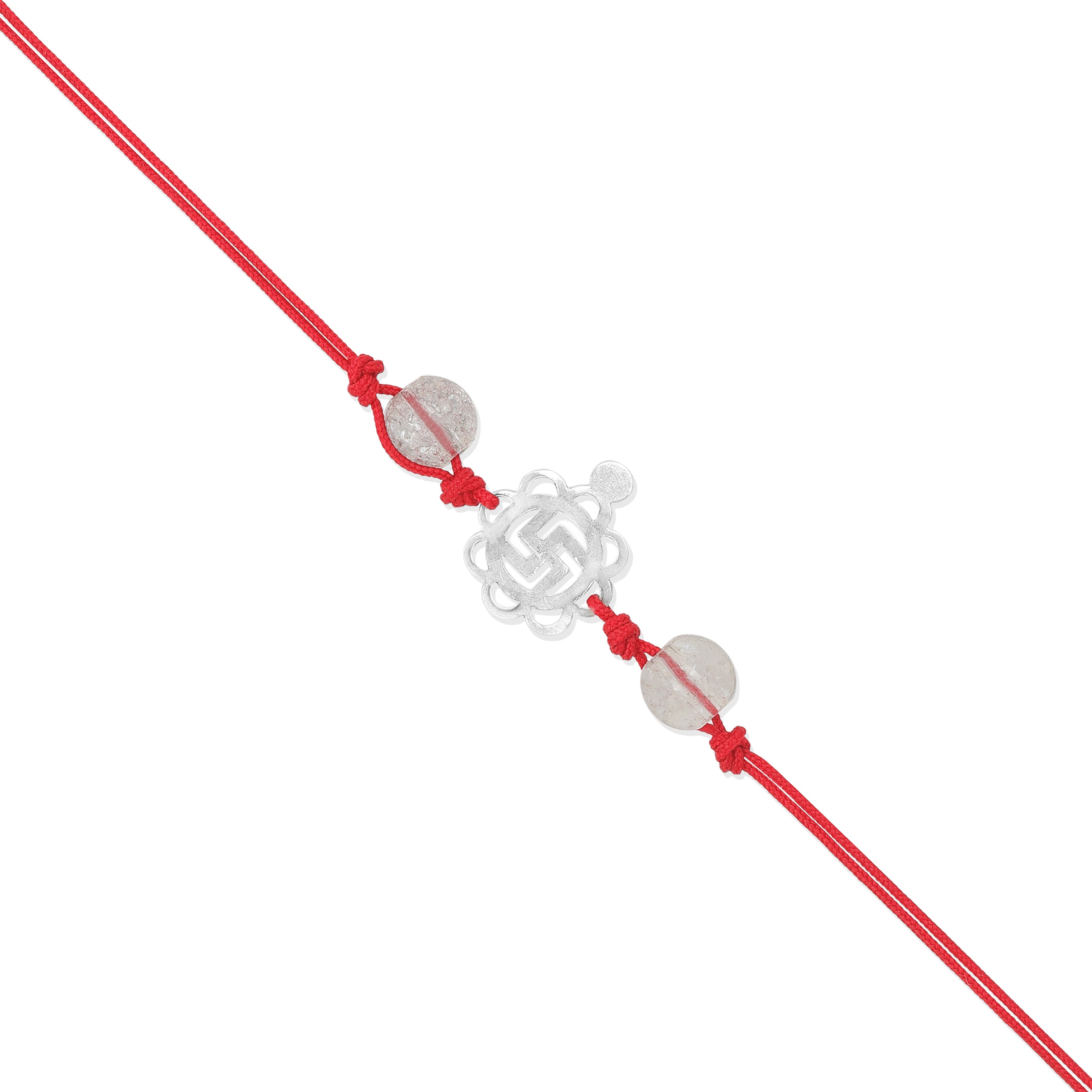925 Sterling Silver Swastik Woven Timeless Grace Rakhi Bracelet For Brother