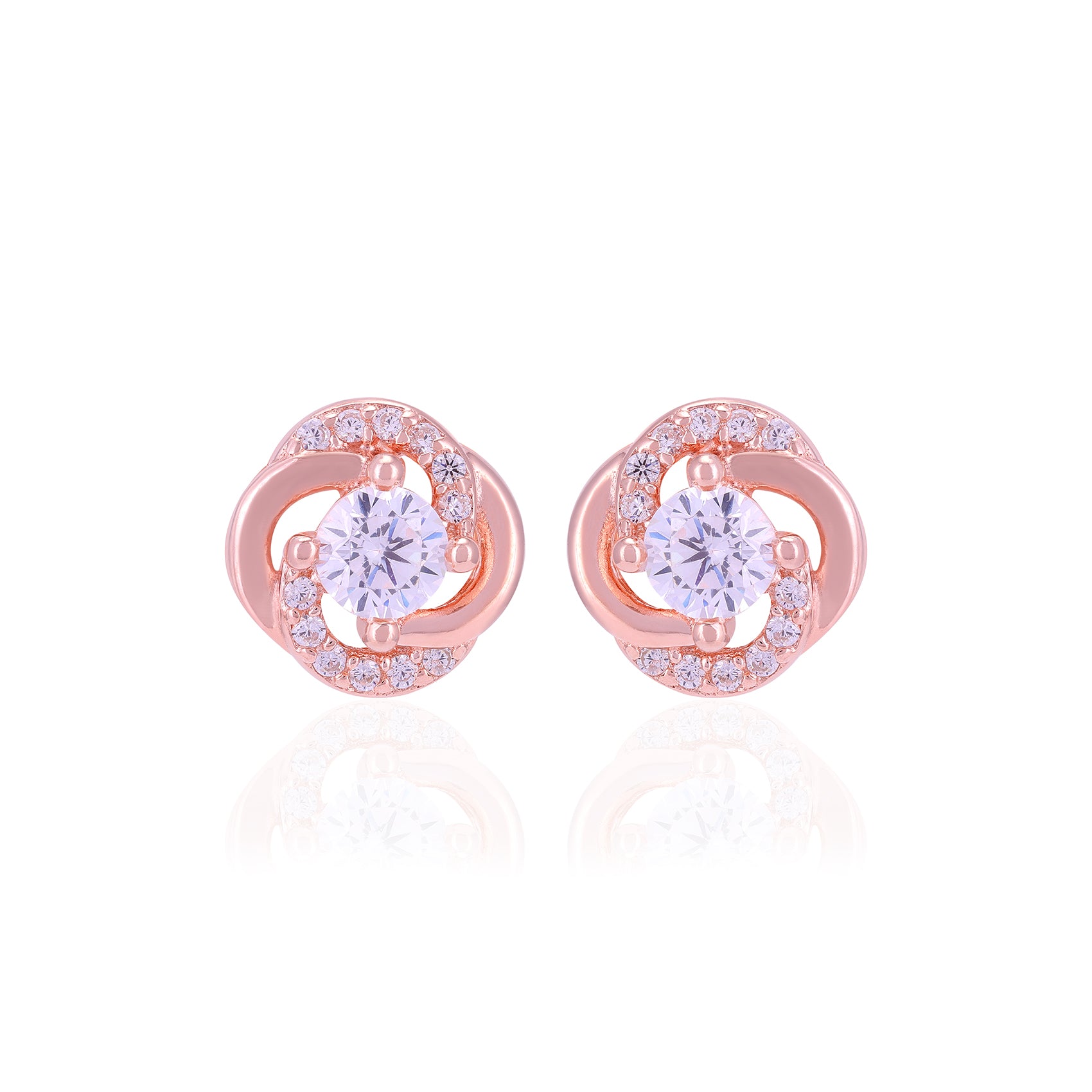 925 Sterling Silver Swirl Wrapped Sleek Stone Earrings For Women
