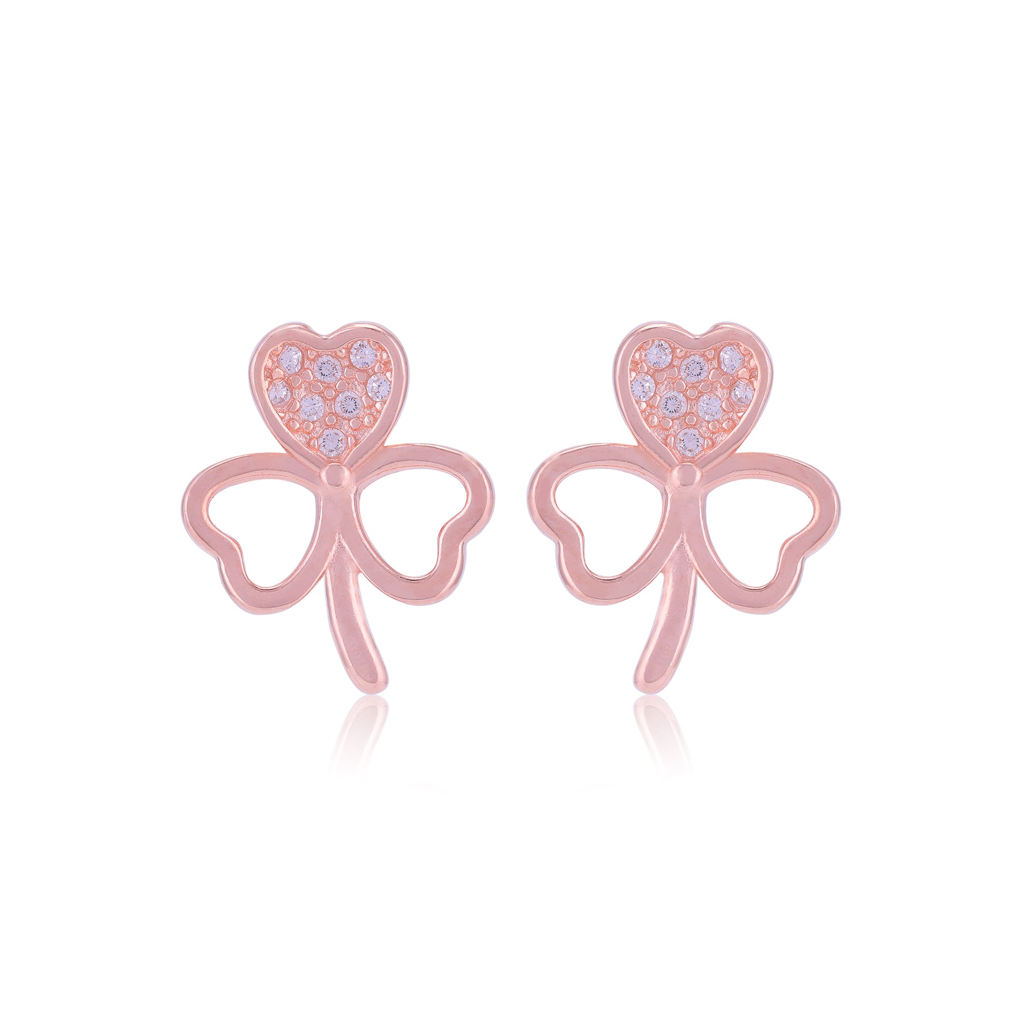 925 Sterling Silver Three Petals Clover Earrings For Women