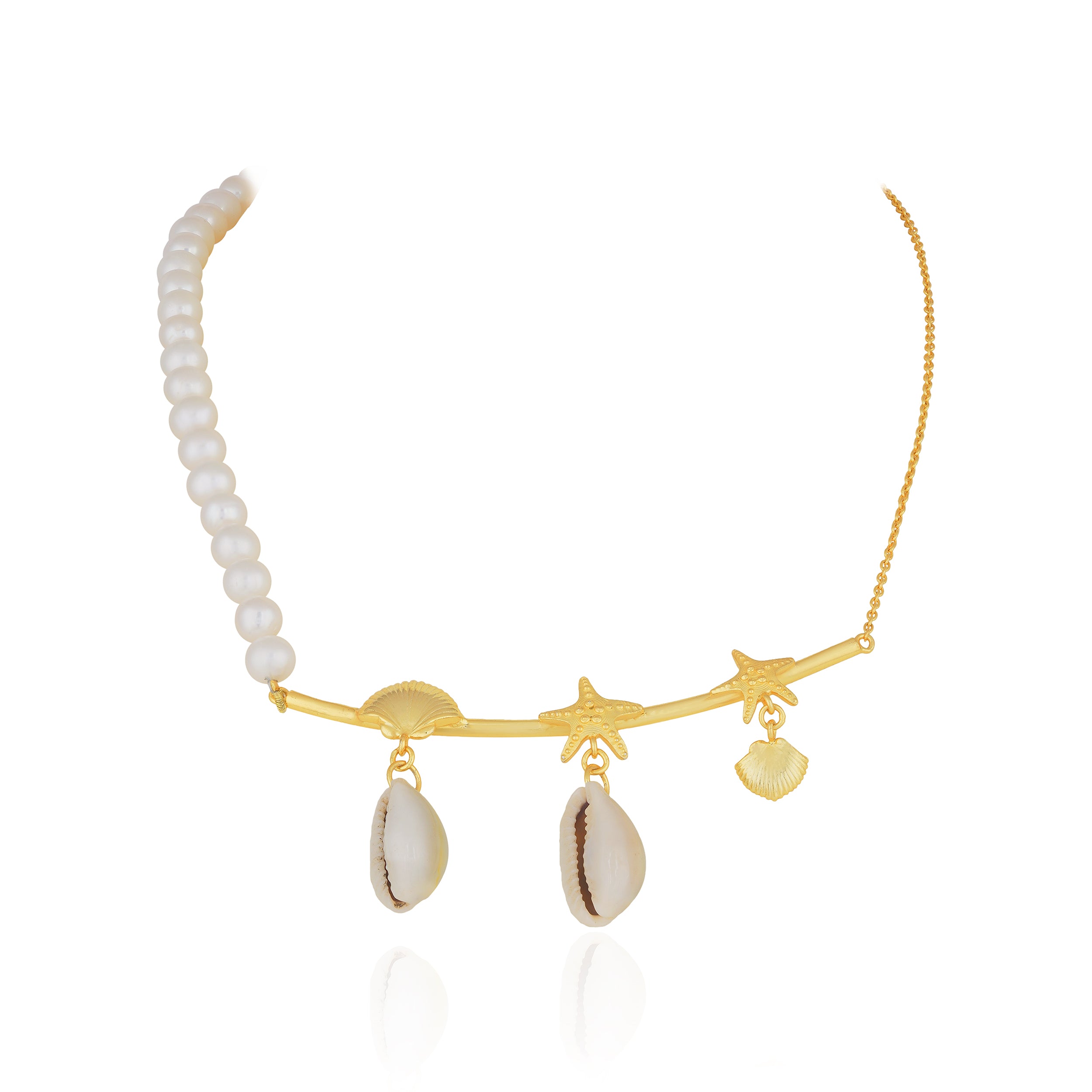 925 Sterling Silver Twin Charm Pearl Chain Pendant for Women