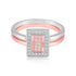 925 Sterling Silver Twin Tone Regal Rectangle Statement Ring for Women