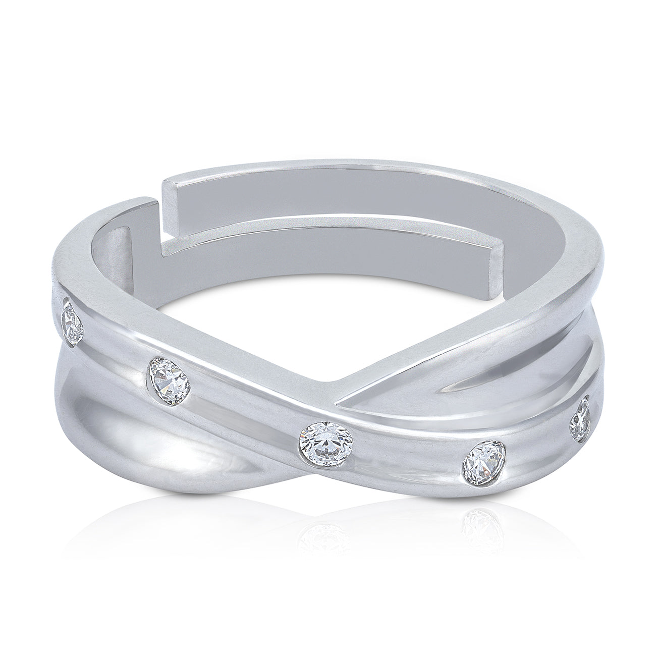 925 Sterling Silver V-Curve Dual Band Ring for Men