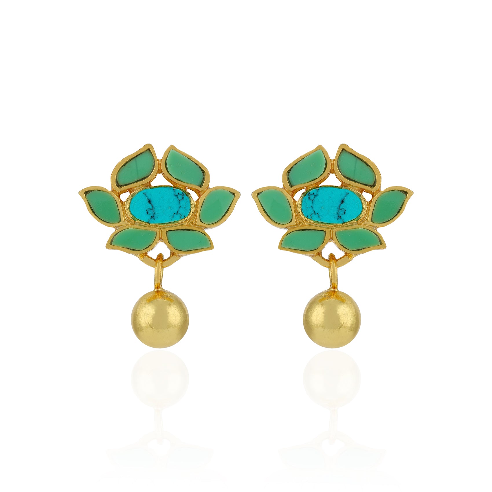925 Sterling Silver Verdant Radiance Floral Earrings for Women