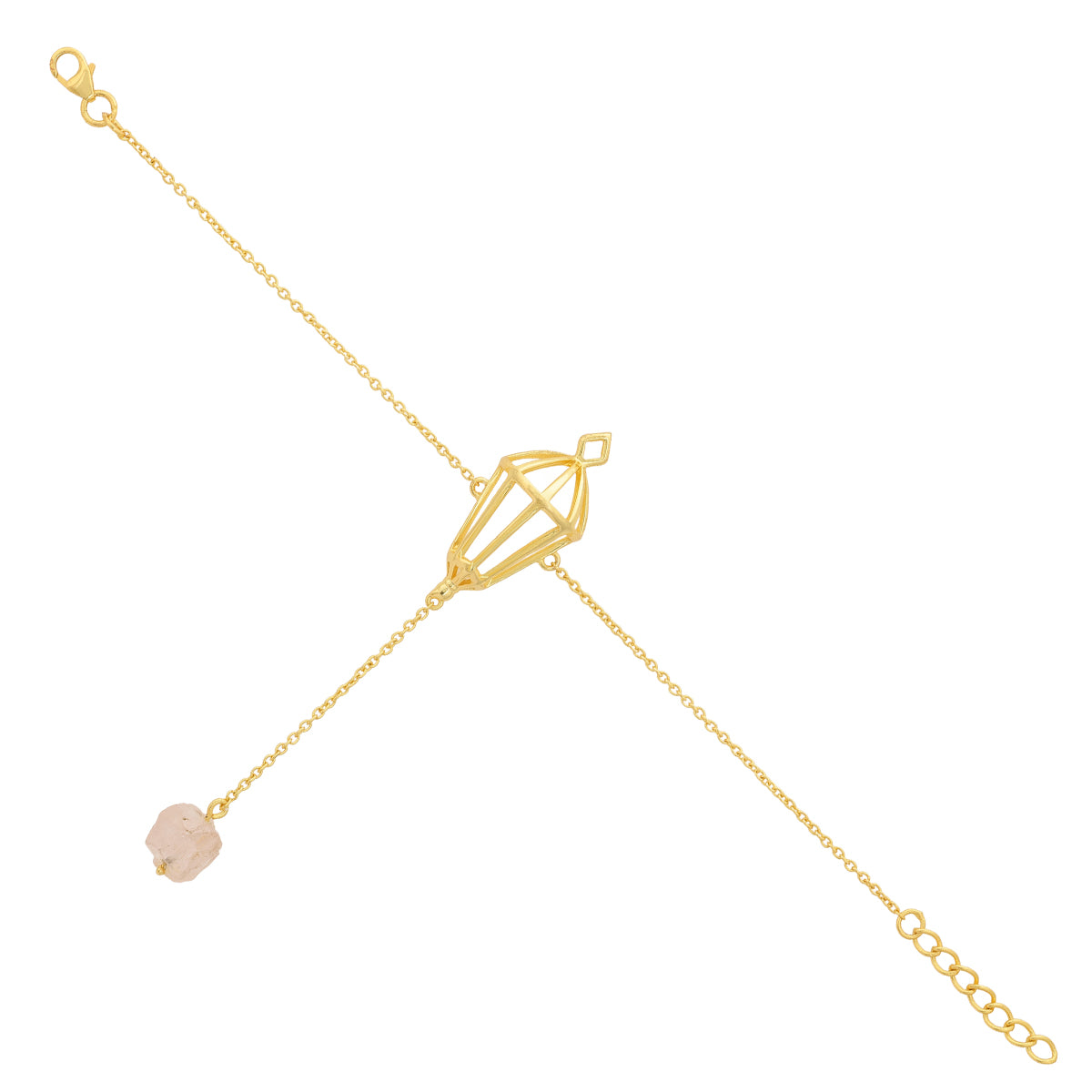 925 Sterling Silver Vintage Lamp Gold Platted Bracelet