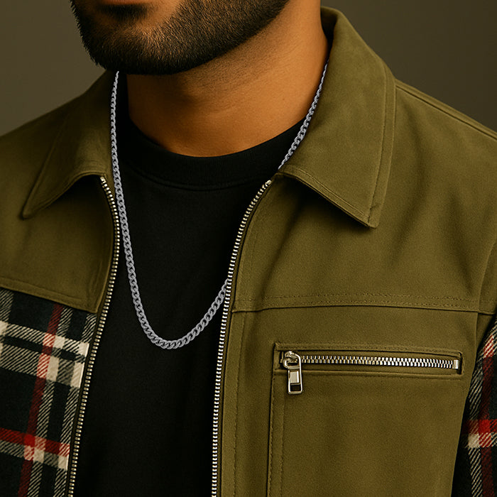 925 Sterling Silver Vortex GridLock Curb Chain for Men