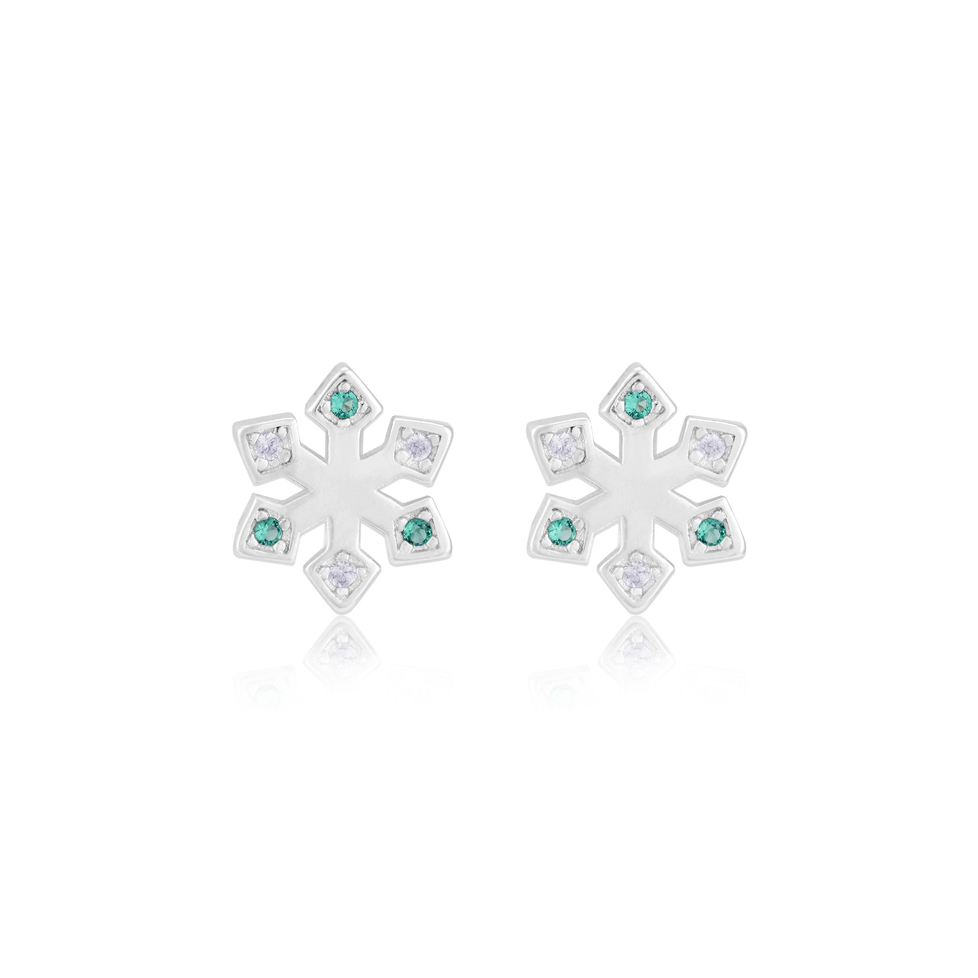 925 Sterling Silver Winter Bloom Rhodium Plated Earrings For Women