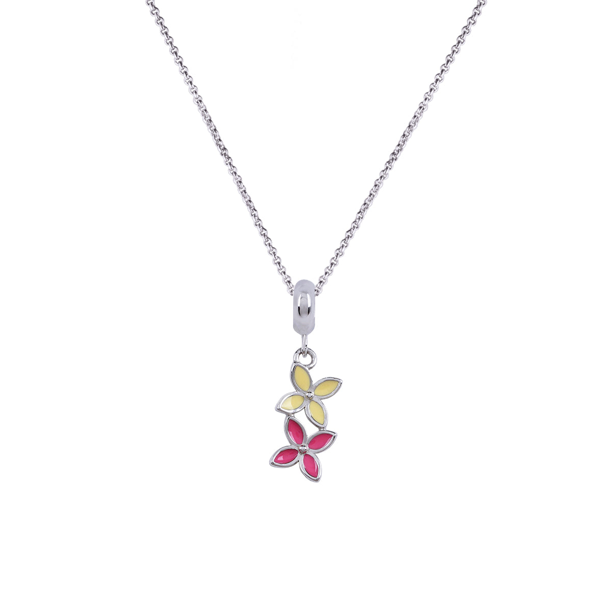 925 Sterling Silver Yellow floral Pendant