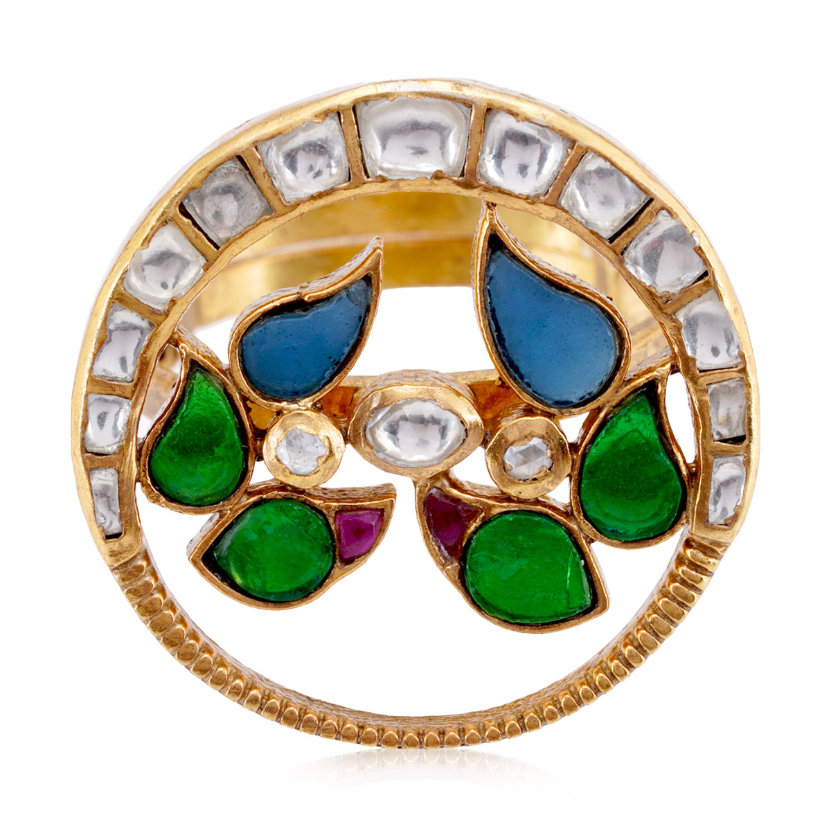 925 Tricolor Sterling Silver Gold Plated Ring