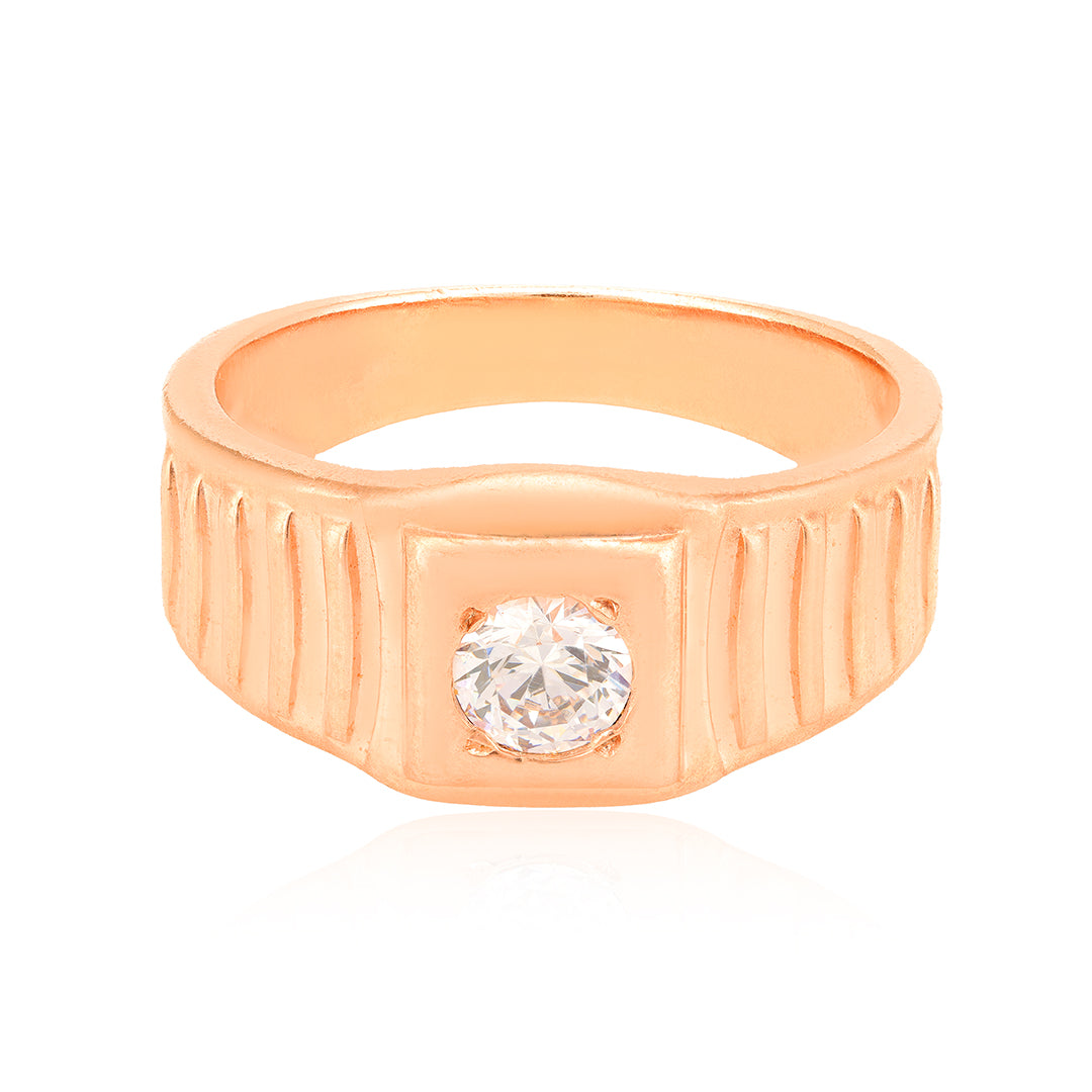 925 Vintage Striped Sterling Silver Ring