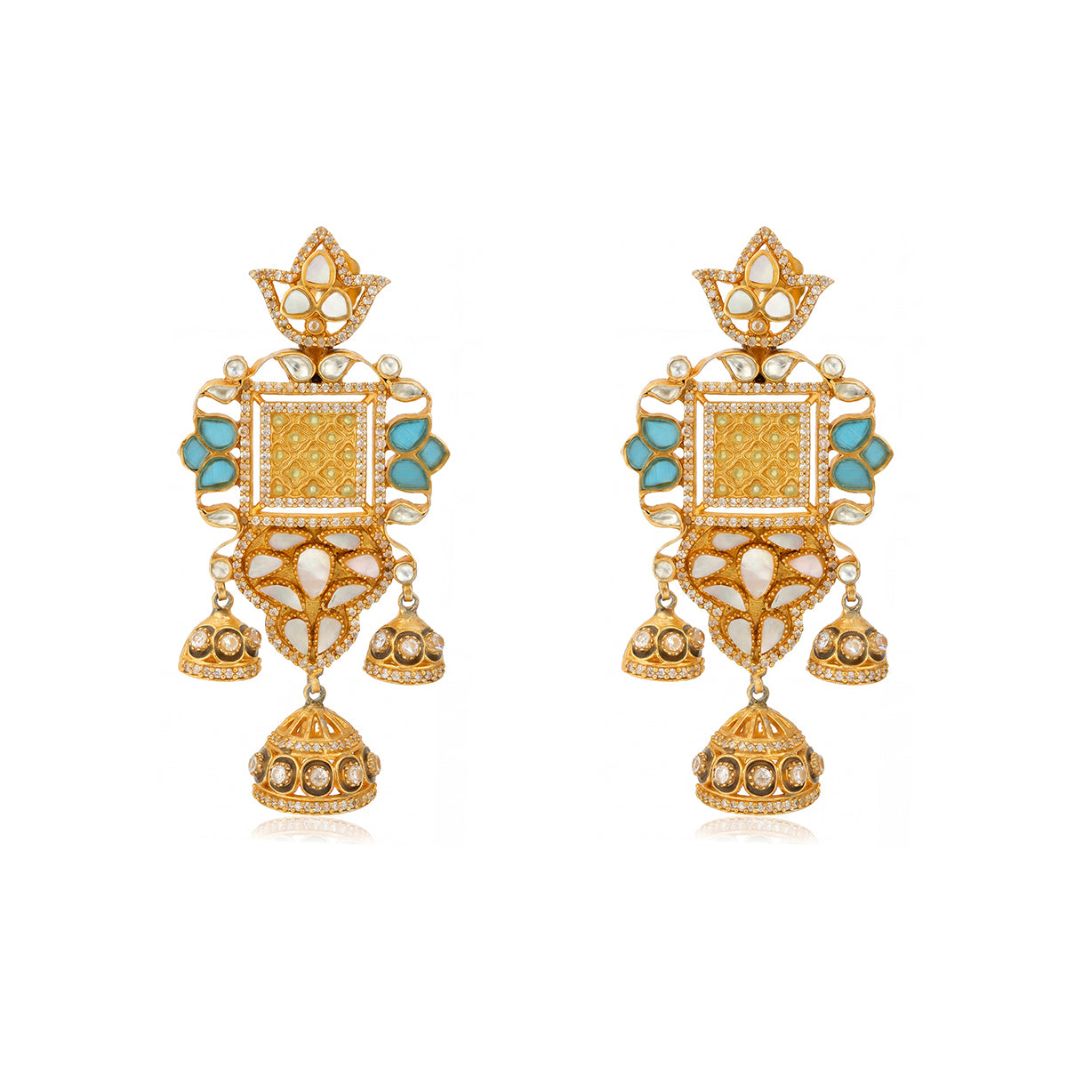 Antique Blue Drop 925 Sterling Silver Luxury Earrings