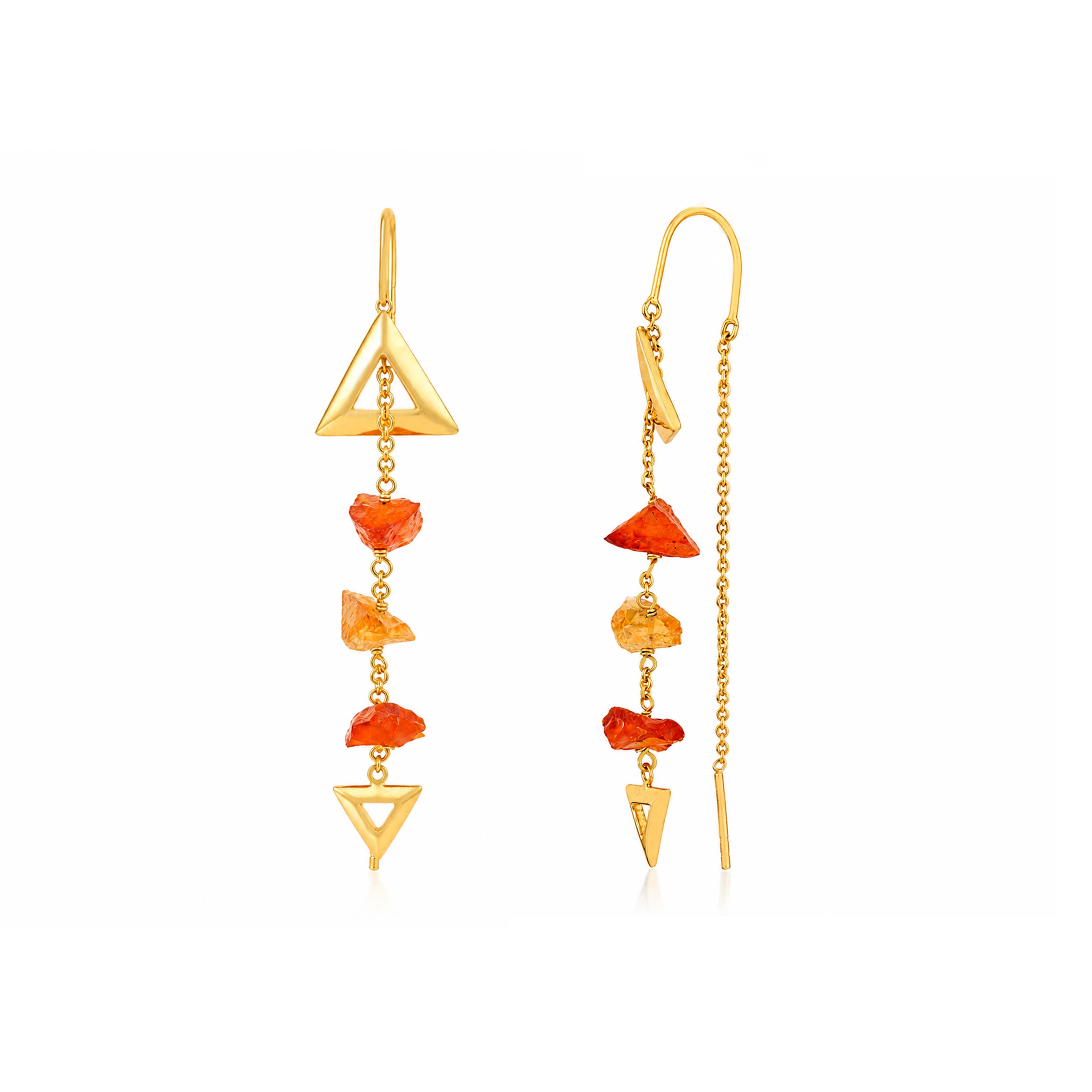 Artisan Coral Dangle 925 Sterling Silver Earrings