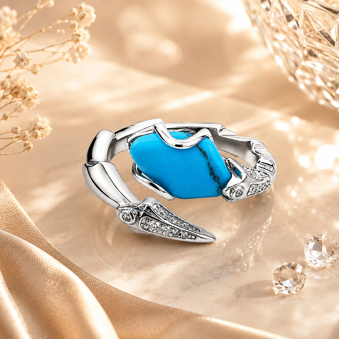 Azure Lagoon Beauty 925 Sterling Silver Designer Ring