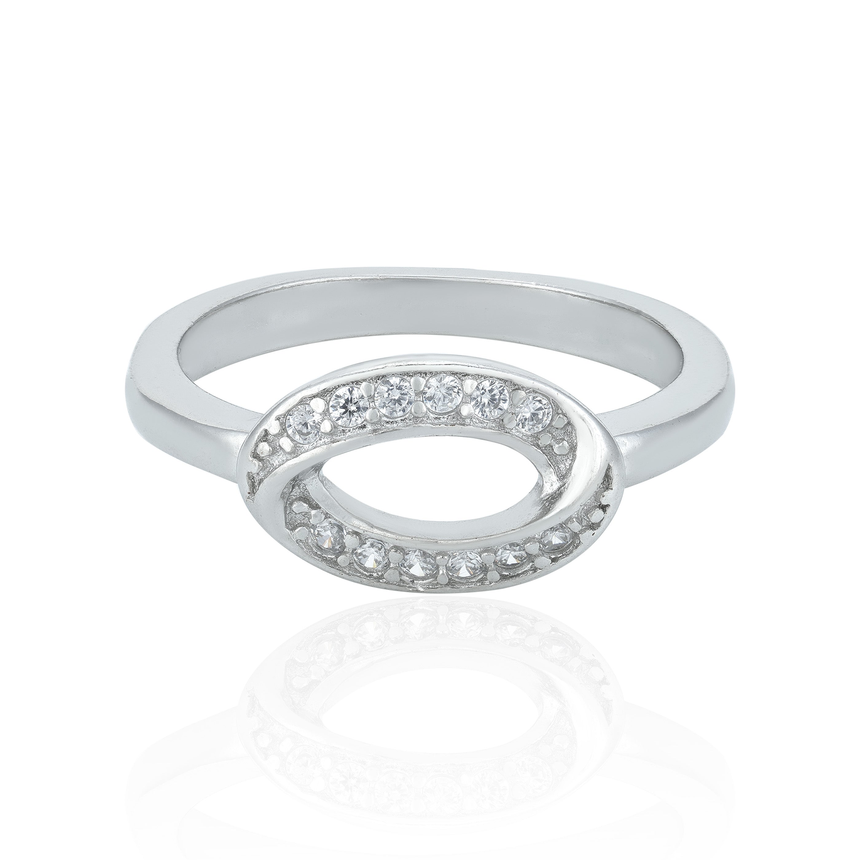 Beautiful Twisted Oval 925 Sterling Silver Ring for Women