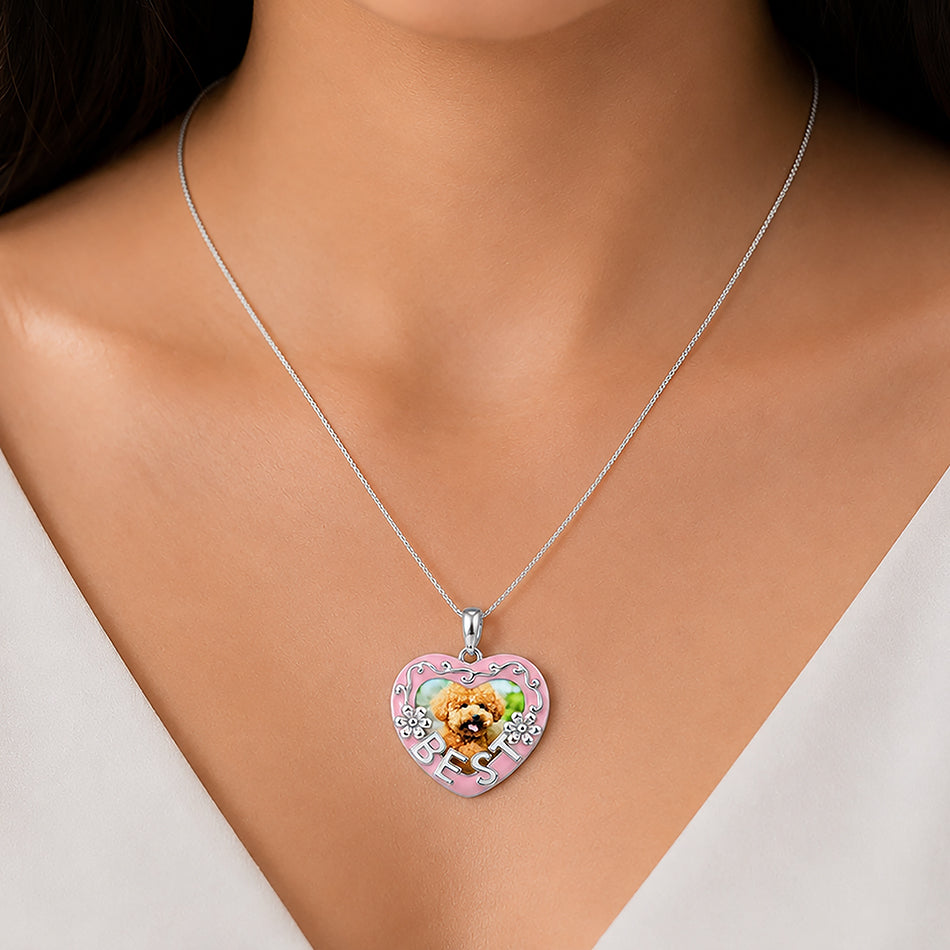 Best Friend 925 Sterling Silver Puppy Heart Pendant