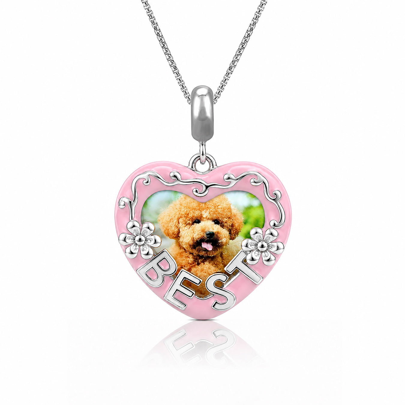 Best Friend 925 Sterling Silver Puppy Heart Pendant