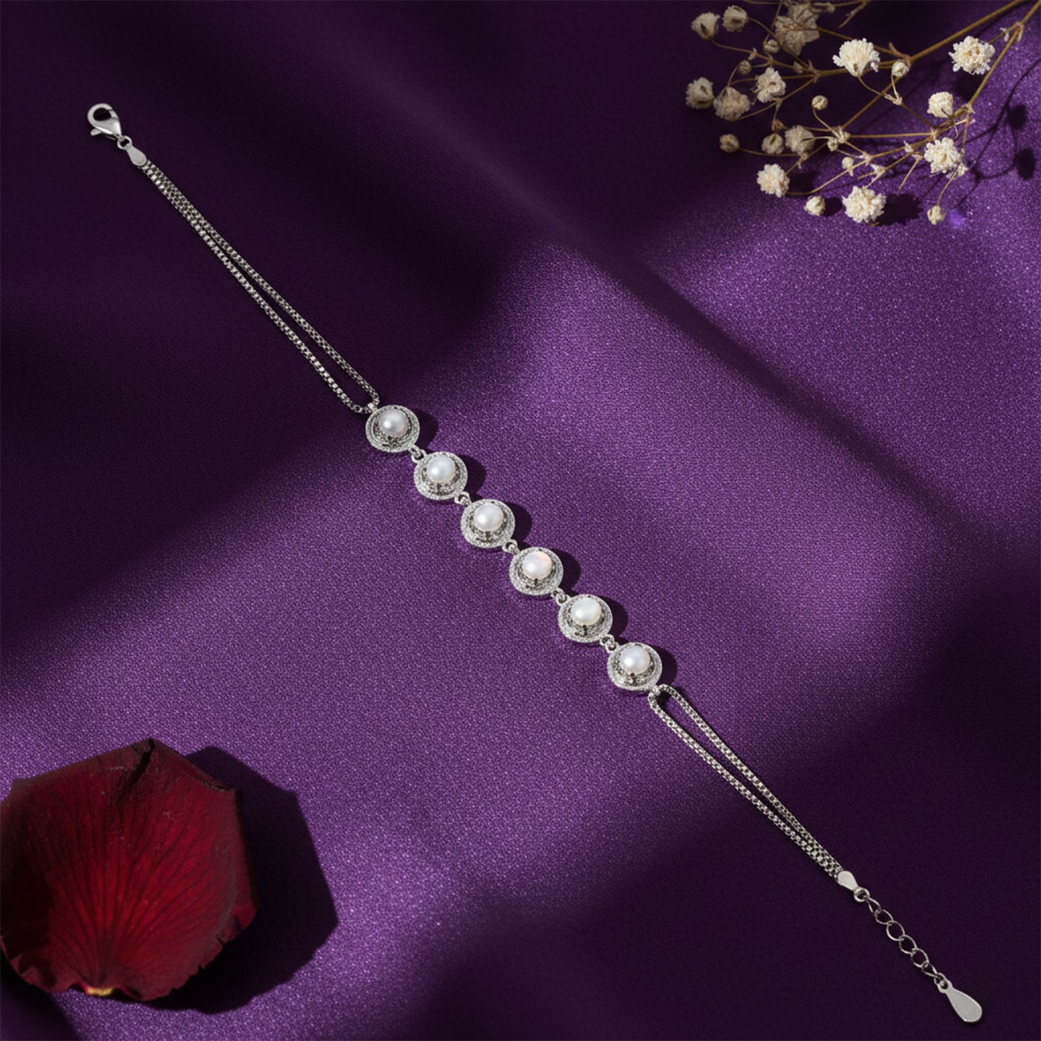 Bezel Station Silver Bracelet