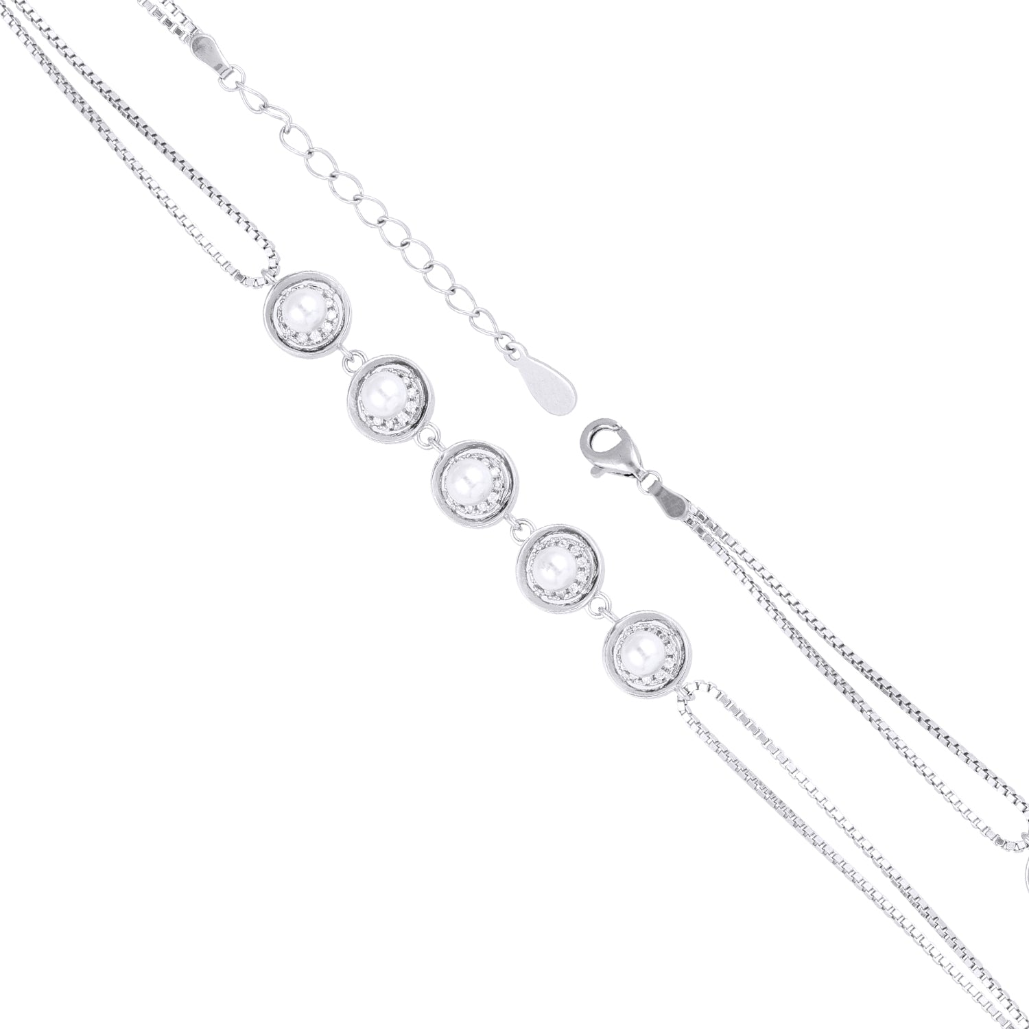 Bezel Station Silver Bracelet