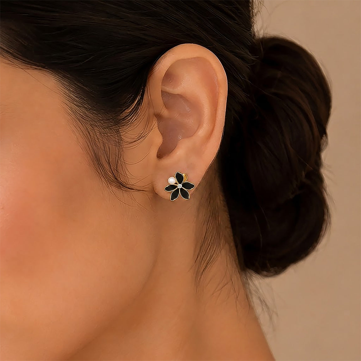 Black Orchid Pearl 925 Sterling Silver Elegant Earrings