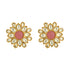 Blooming Polki 925 Gold Plated Rose Centered Earrings