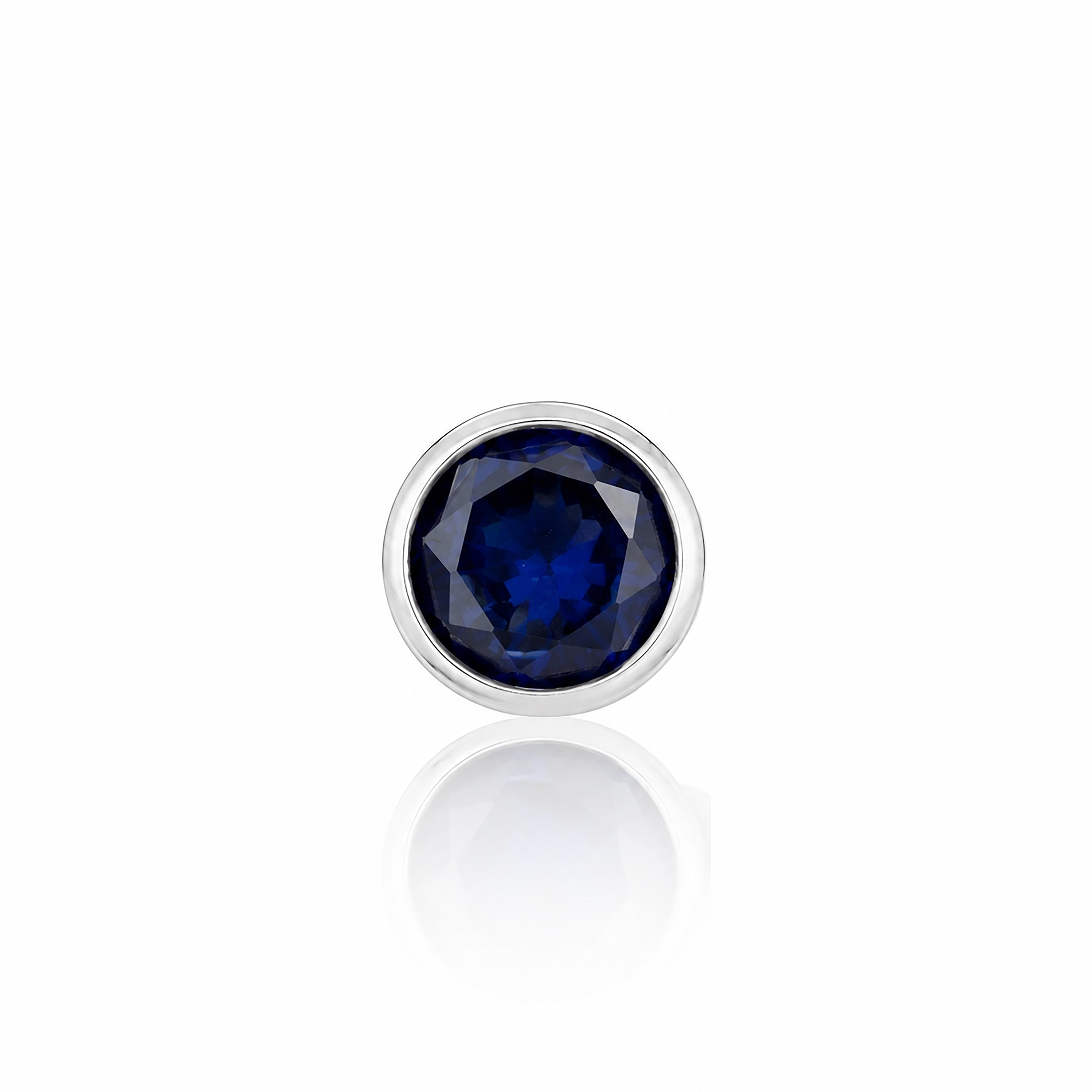 Blue Gemstone Bezel Silver Nosepin