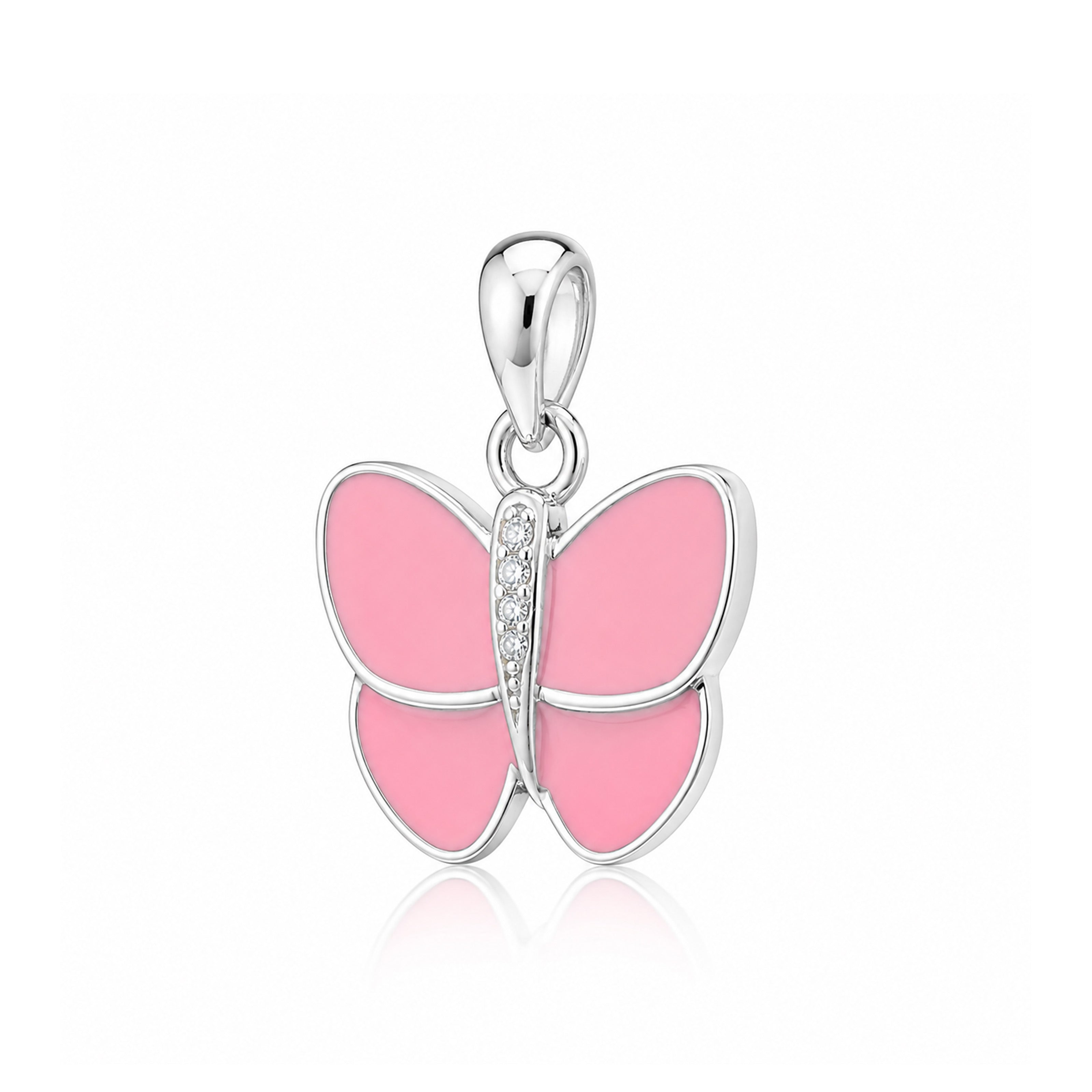 Blushing Butterfly 925 Sterling Silver Pendant