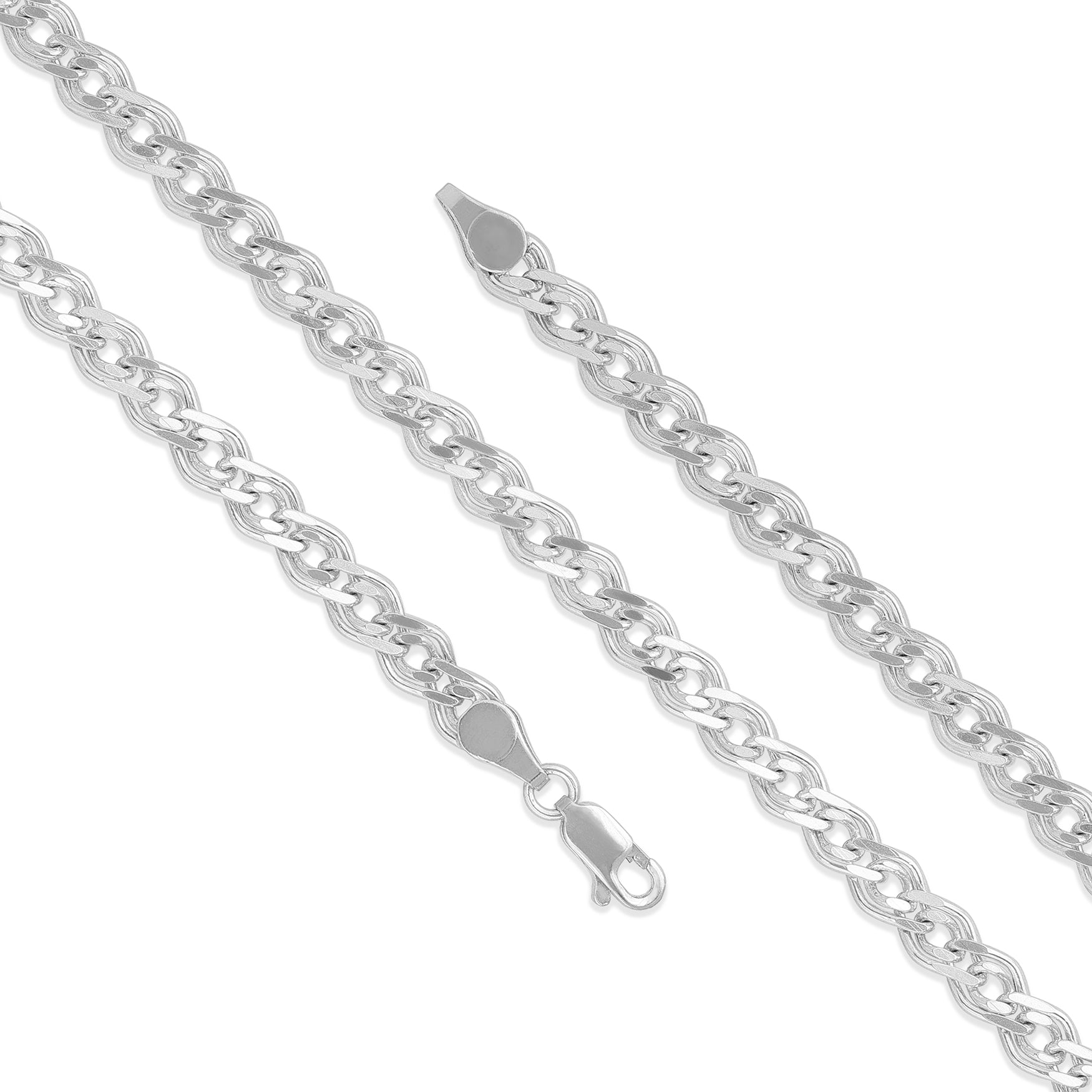 Bold Sleek Link 925 Sterling Silver Bracelet for Men