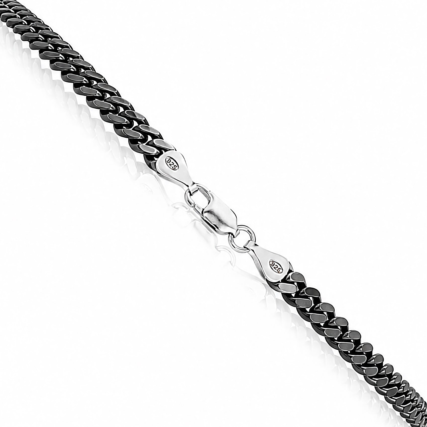 Bold Flat-Edge Shadow Black Heavy Curb Chain