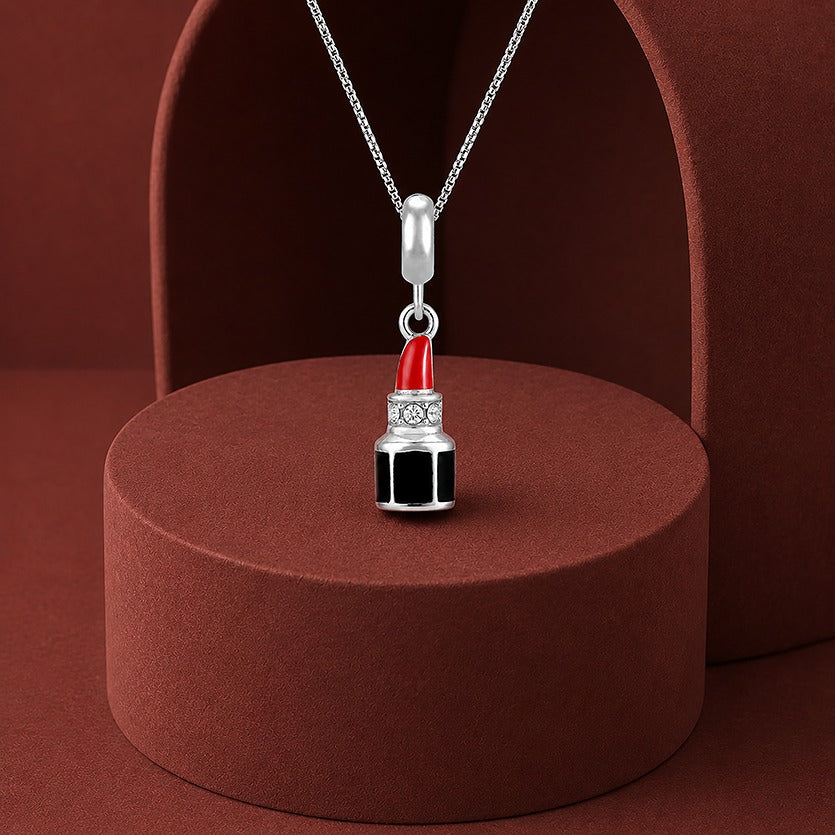 Bold Lipstick 925 Sterling Silver Beauty Pendant