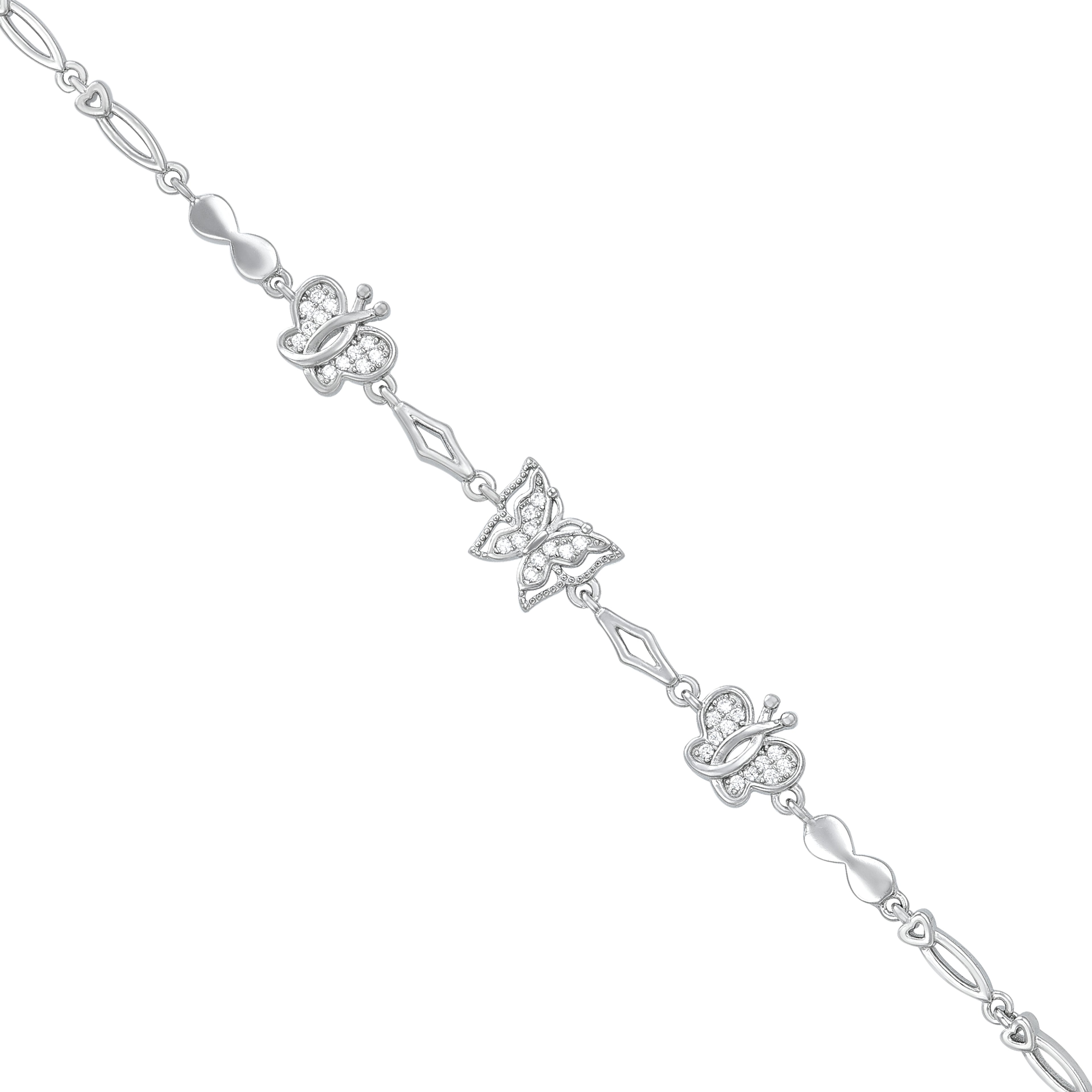 Butterfly Bloom 925 Sterling Silver Bracelet