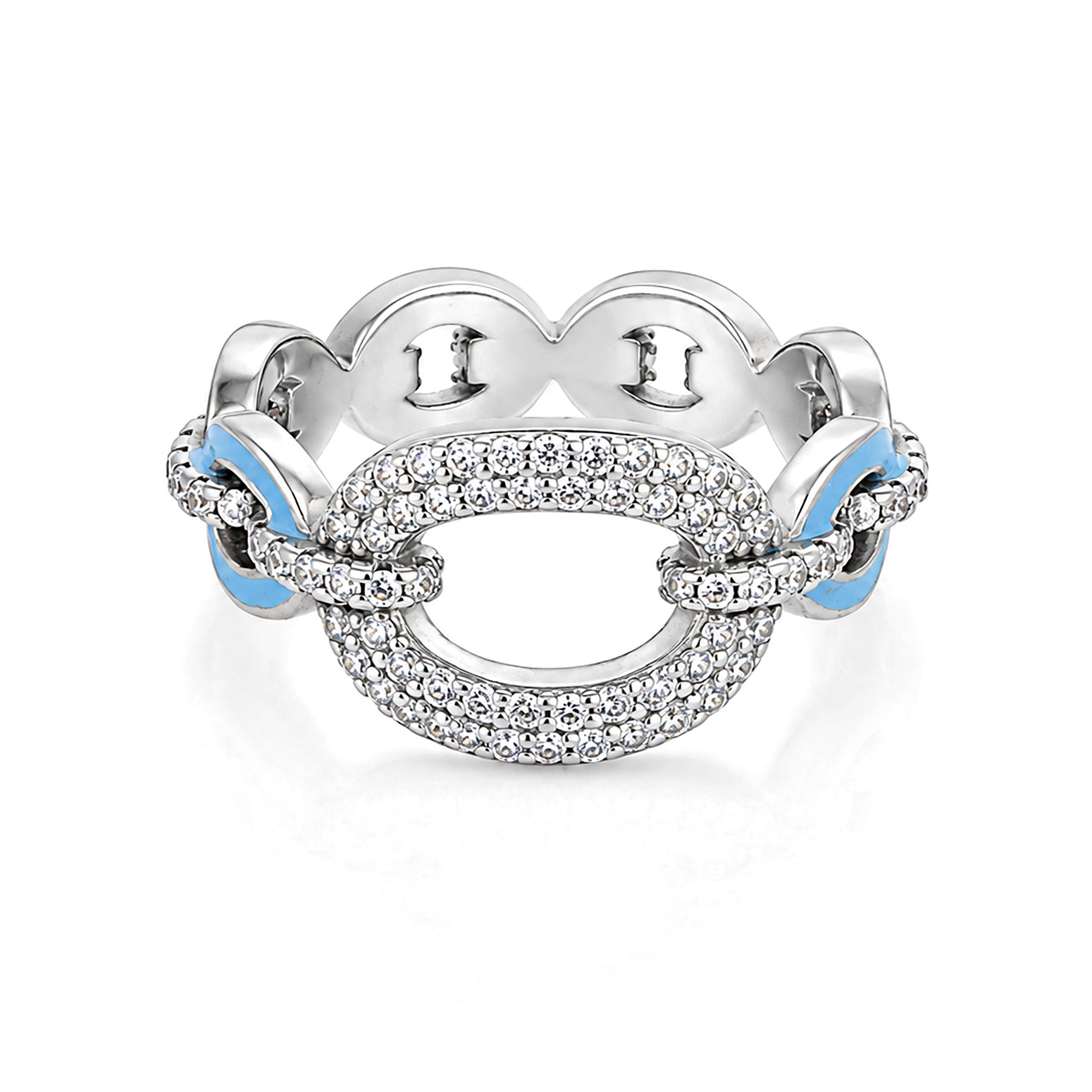 Glamorous Blue Knot Sparkle Grace 925 Sterling Silver Ring for women