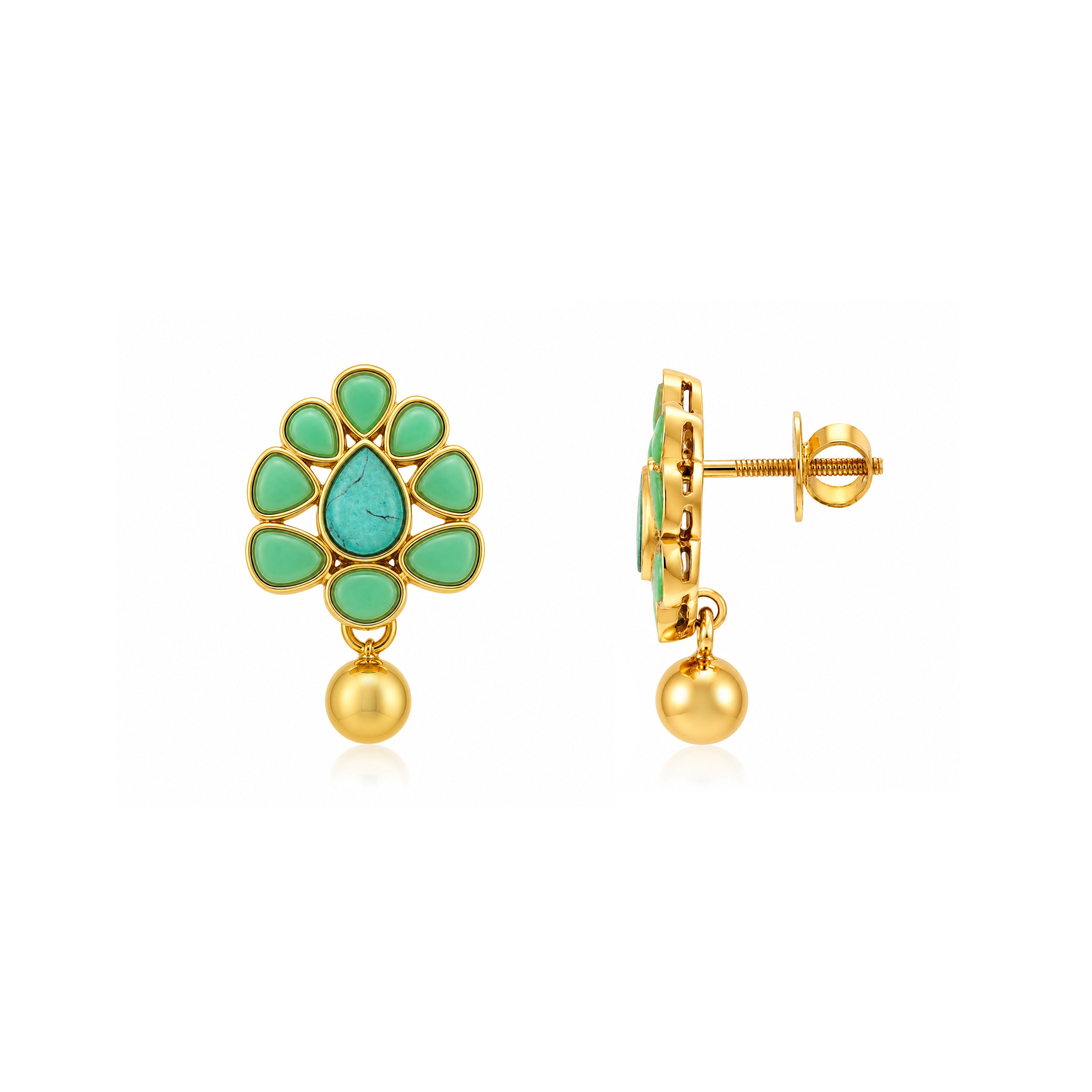 Graceful Turquoise Harmony 925 Sterling Silver Fashion Earrings