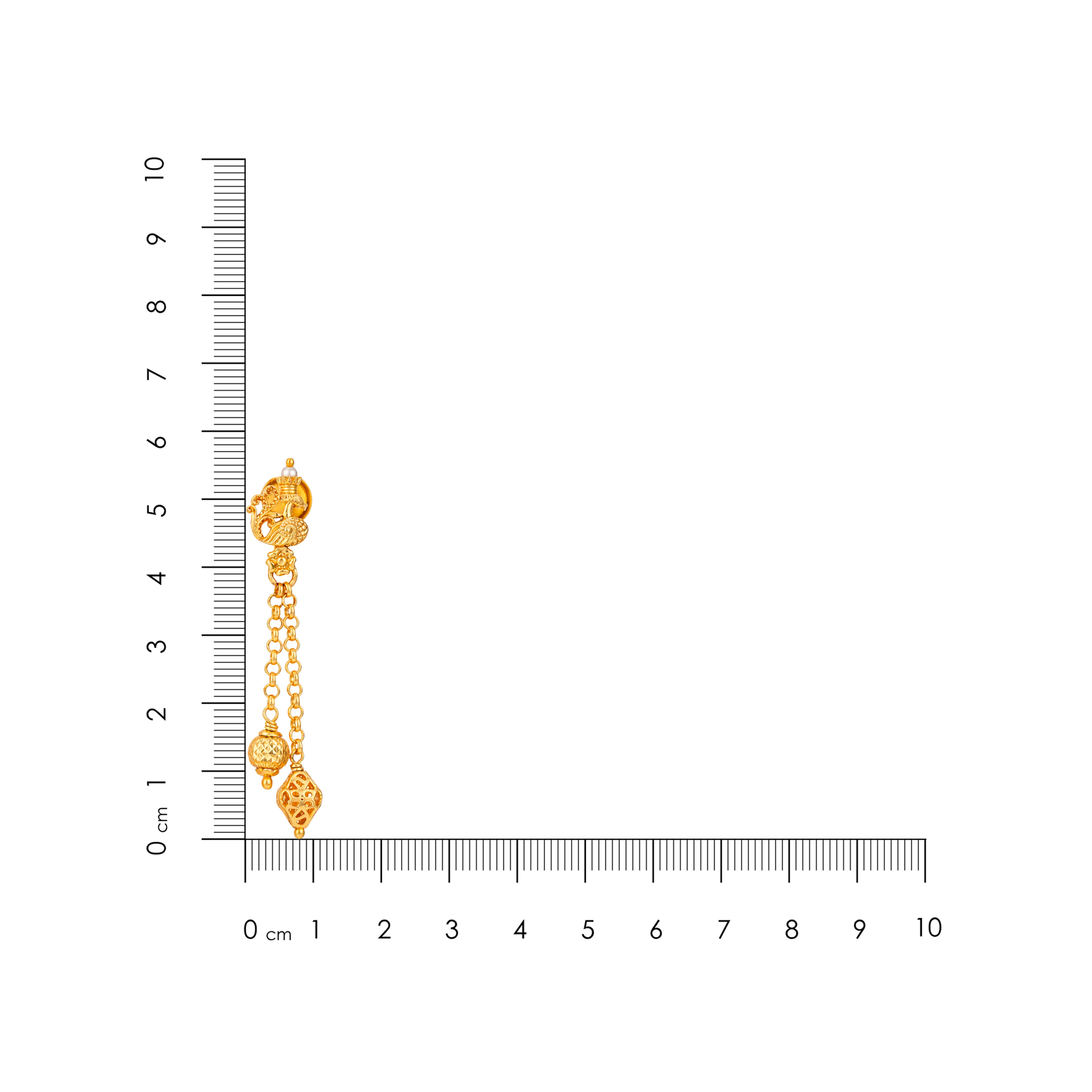 Golden Royal Peacock Dual Chain Dangle 925 Sterling Silver Earring for Women