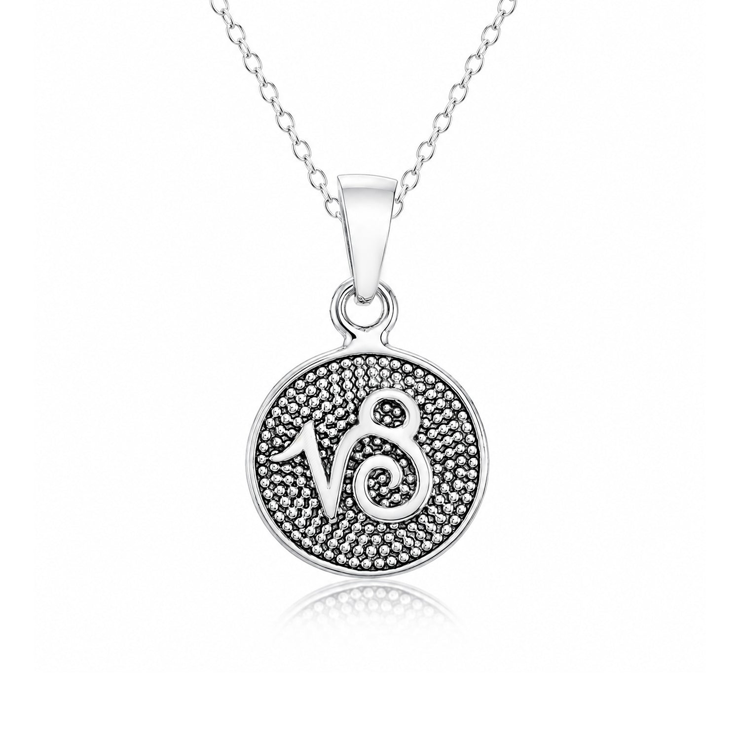 Capricorn Zodiac Medallion 925 Sterling Silver Pendant