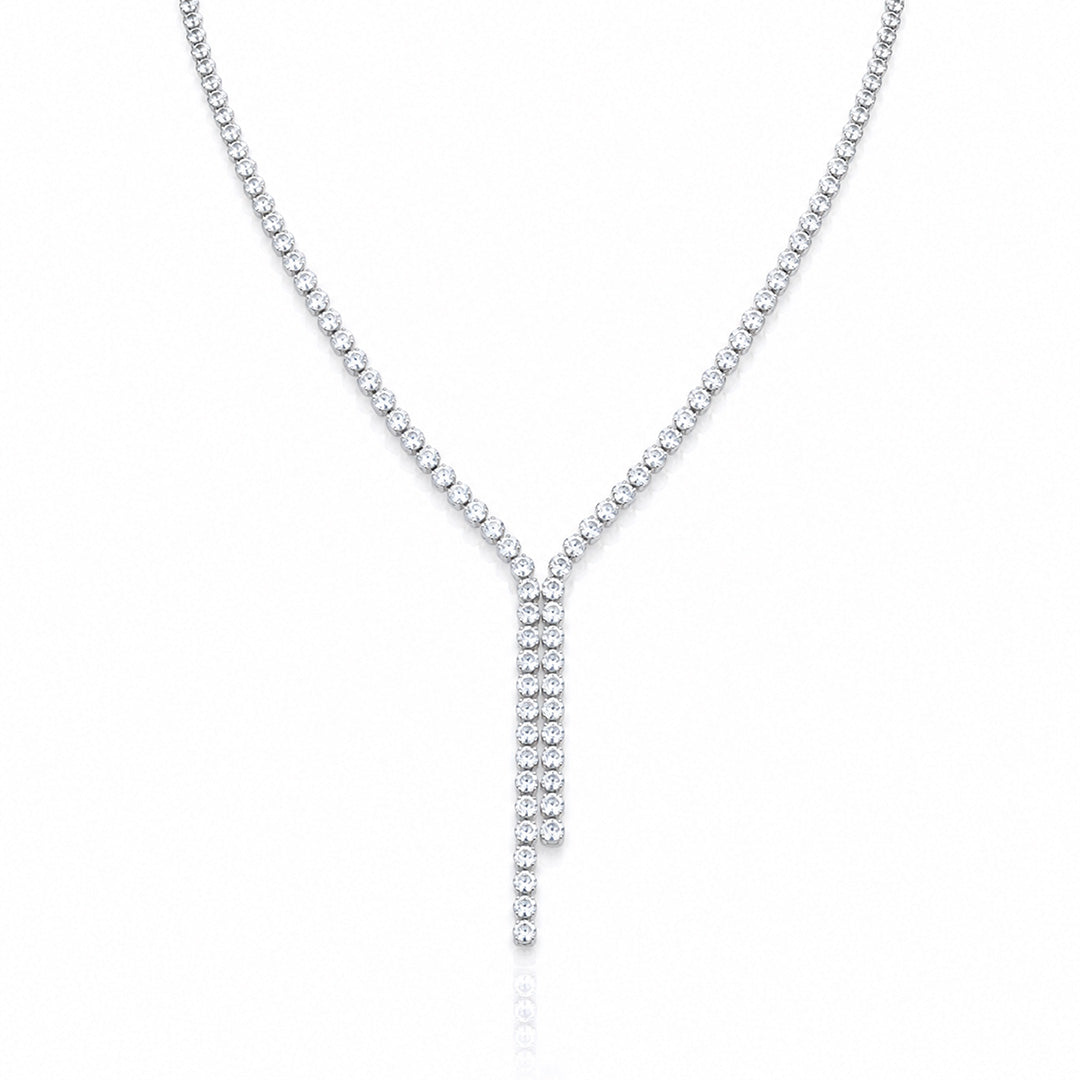 Celeste Cascade Silver Drop Necklace