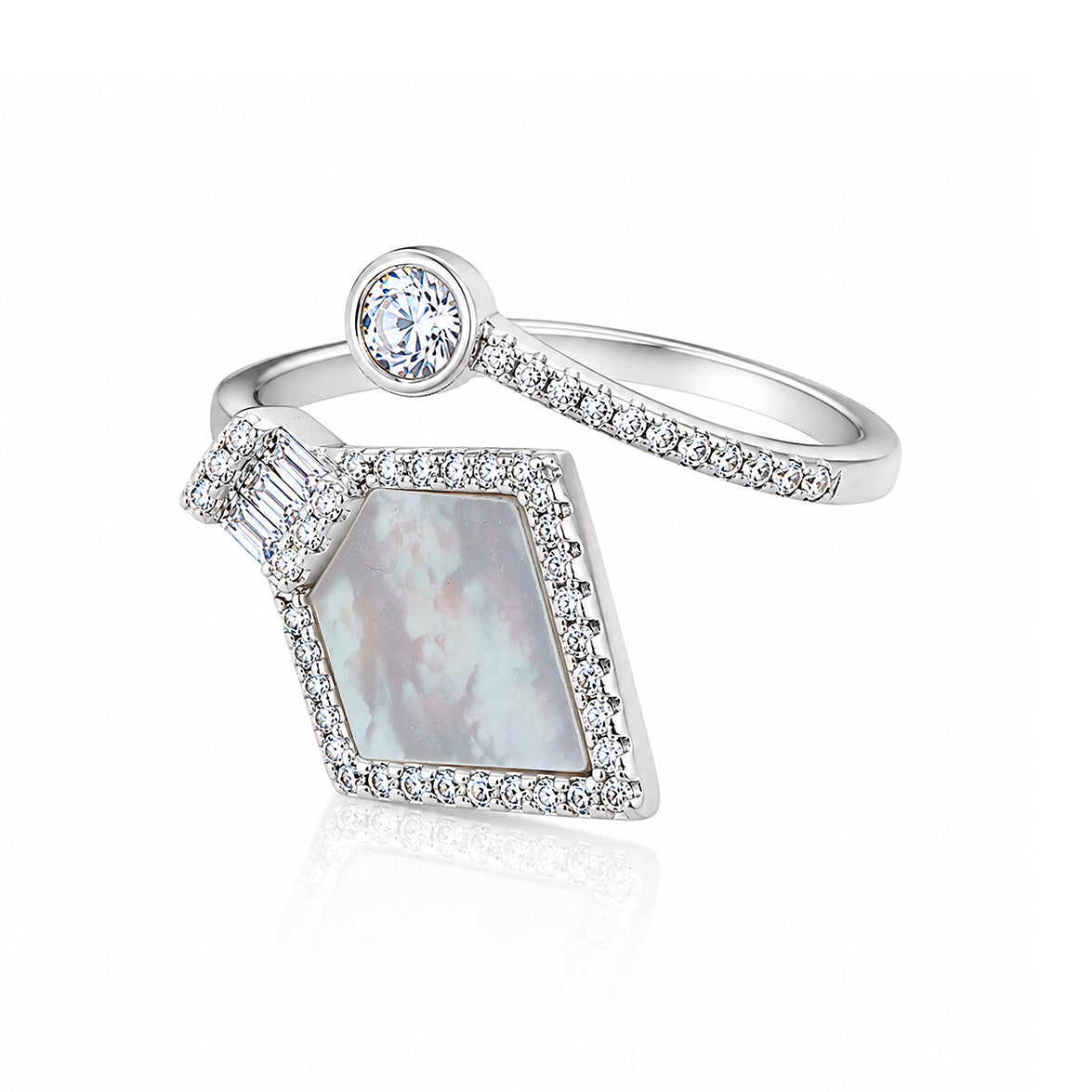 Celestial Mother Of Pearl 925 Sterling Silver Ring for Women