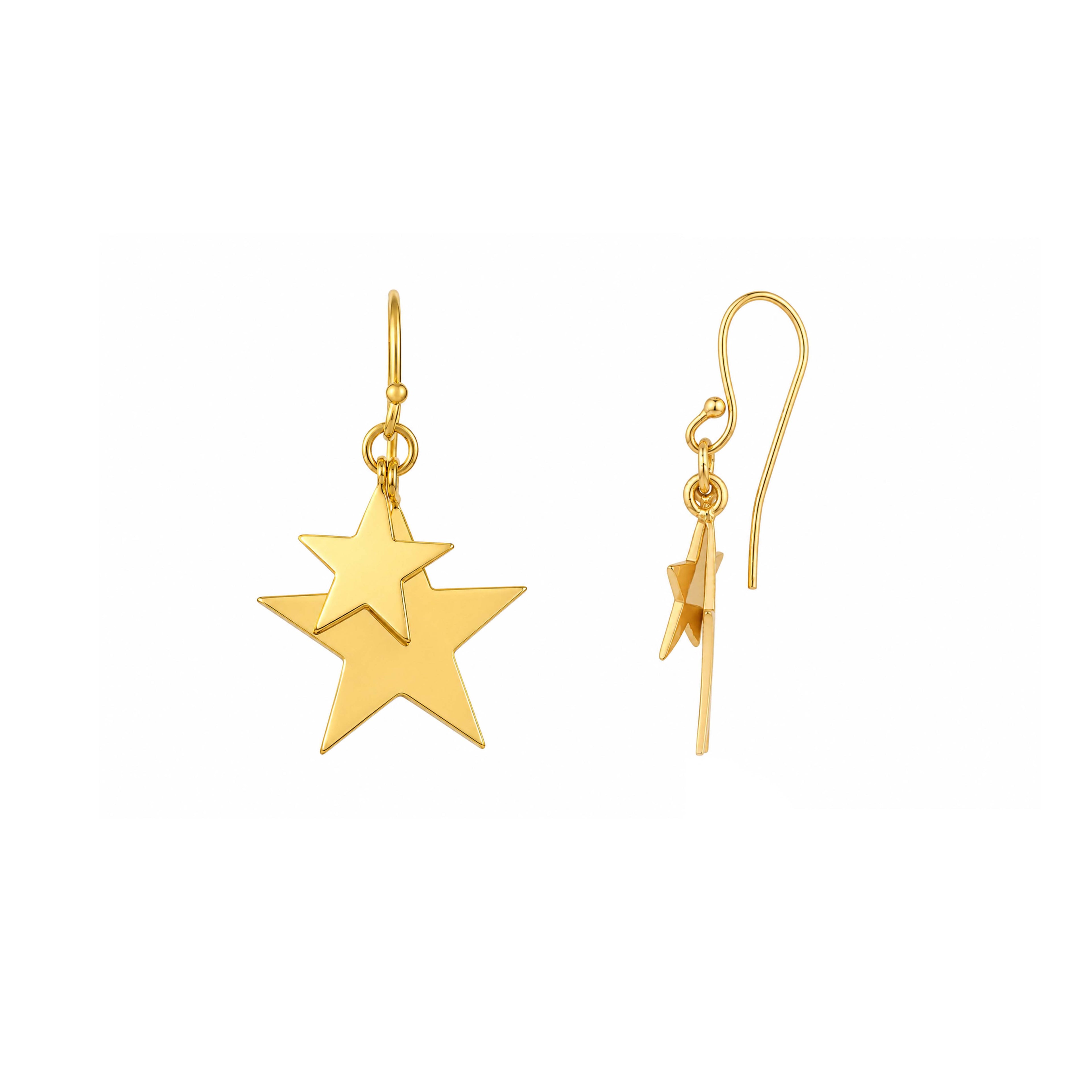 Celestial Star Drop 925 Sterling Silver Elegant Earrings