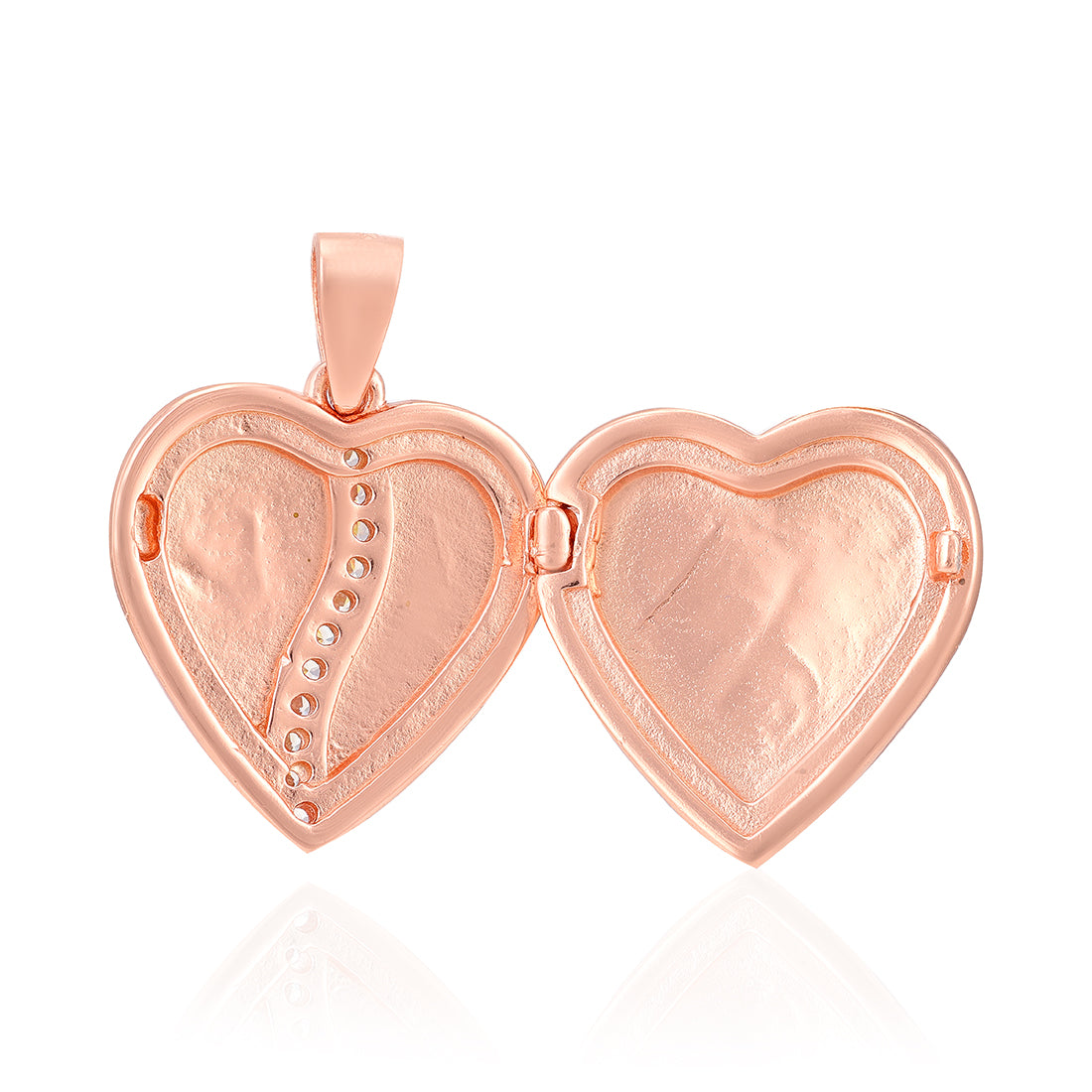 Charmed Rose Gold Plated Heart 925 Centre Stoned Detailing Locket Pendant