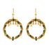 Circular Ring Parrot 925 Gold Plated Lush Green Detail Earrings