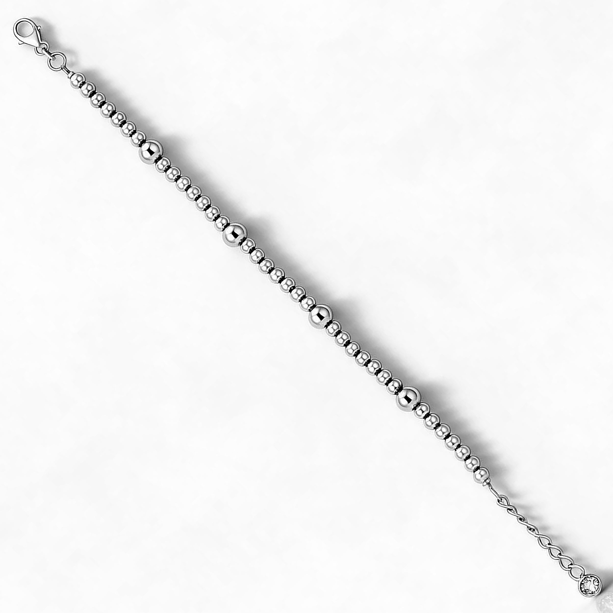 Classic Beaded Ball Strand Sterling Silver Bracelet