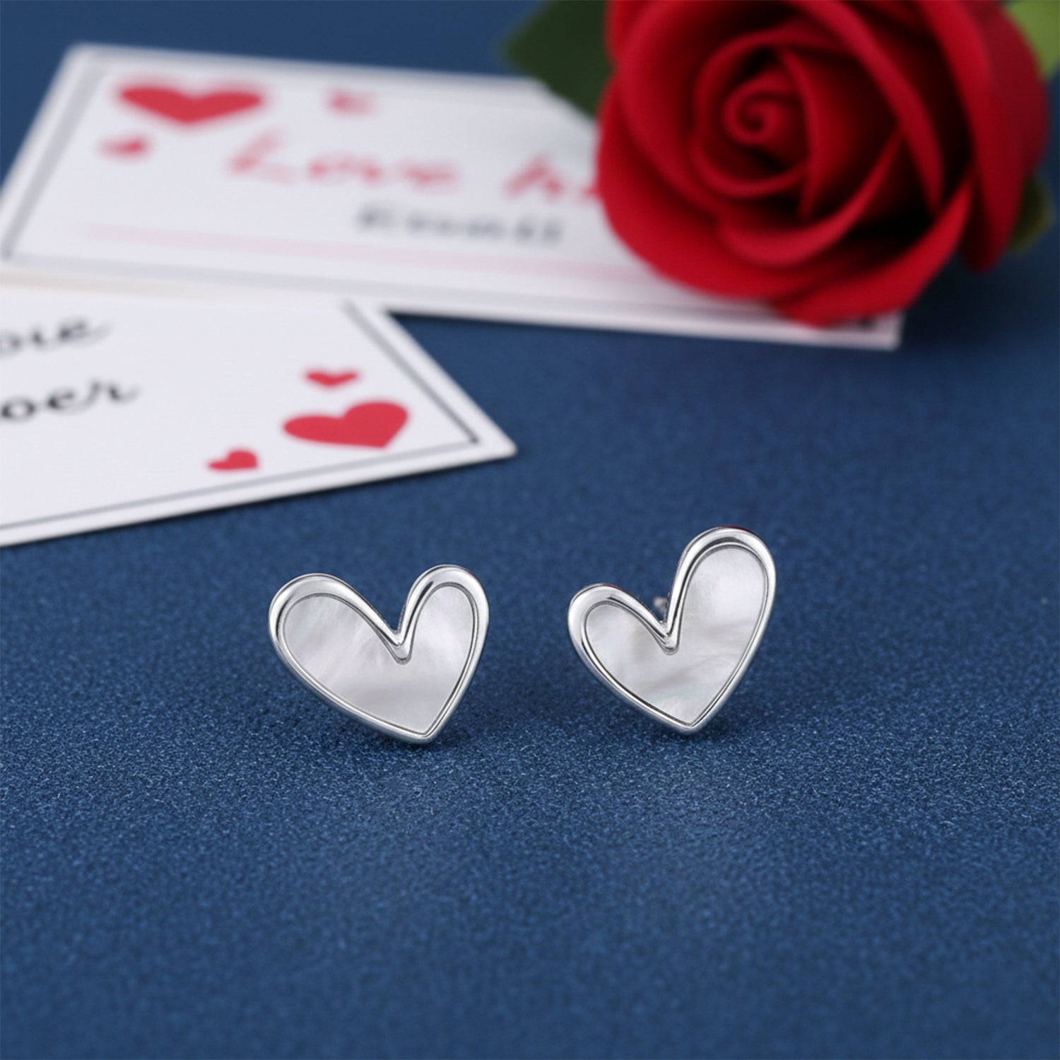 Classic Heart Glow 925 Sterling Silver Earrings for Women