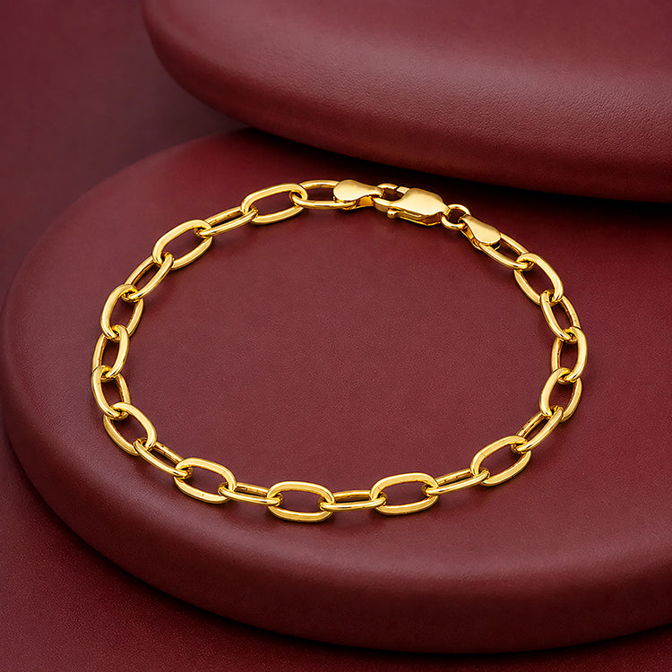 Classic Oval Statement Anchor Silver Bracelet