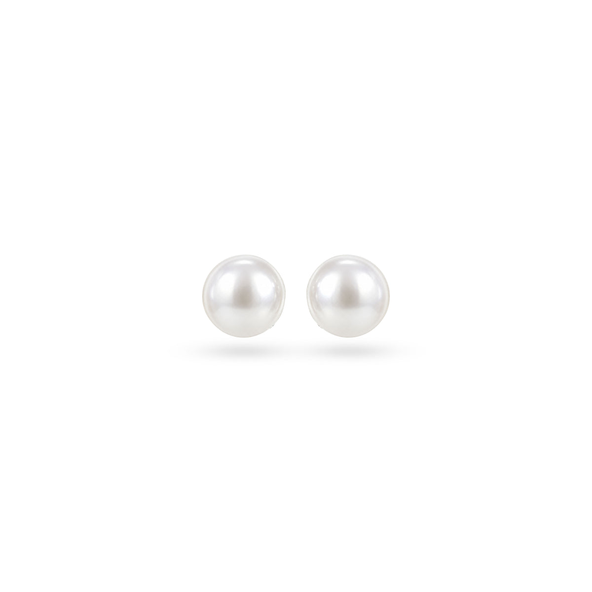 Classic Solitaire Pearl Sterling Silver Studs