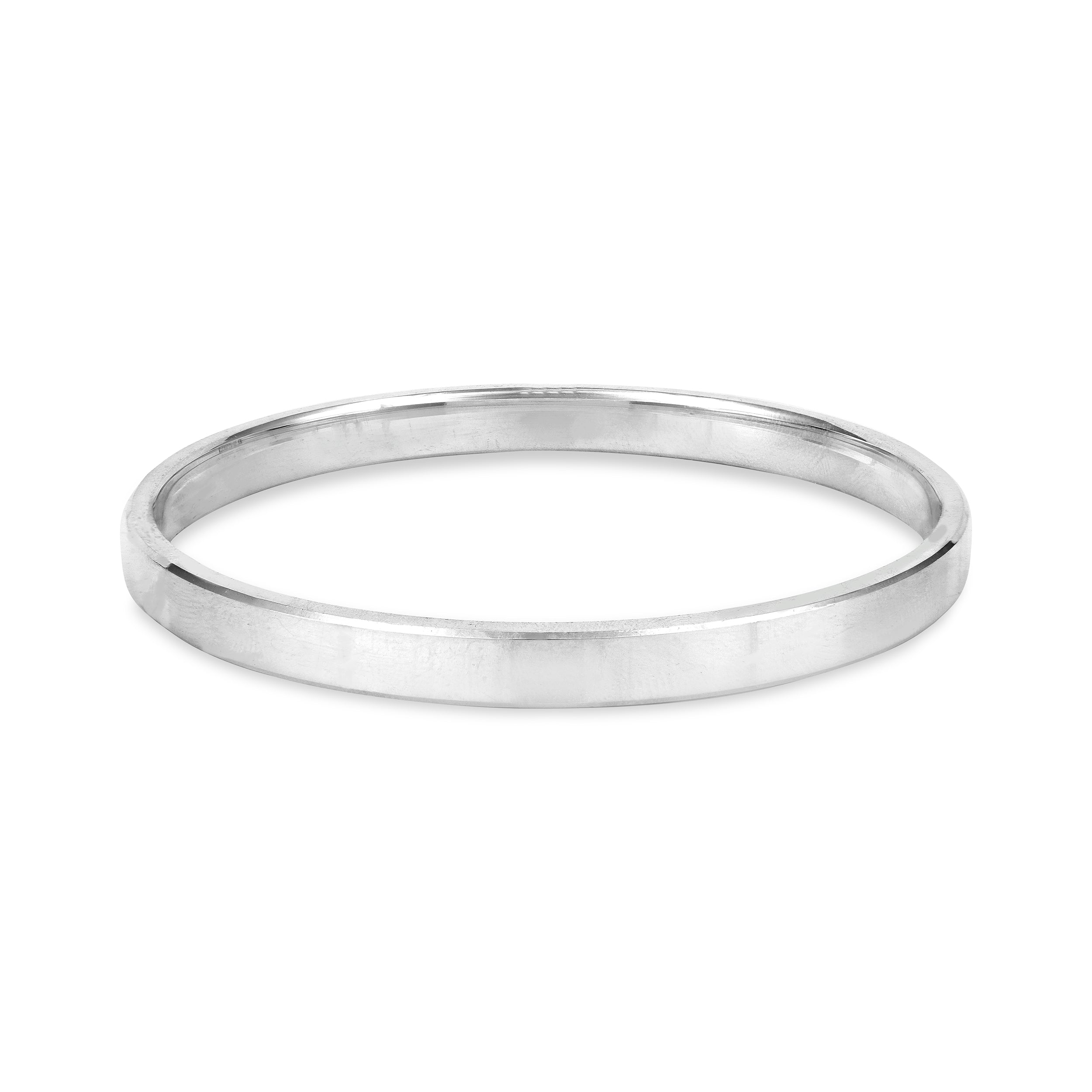 Contemporary Sleek Circle 925 Sterling Silver Kada for Men