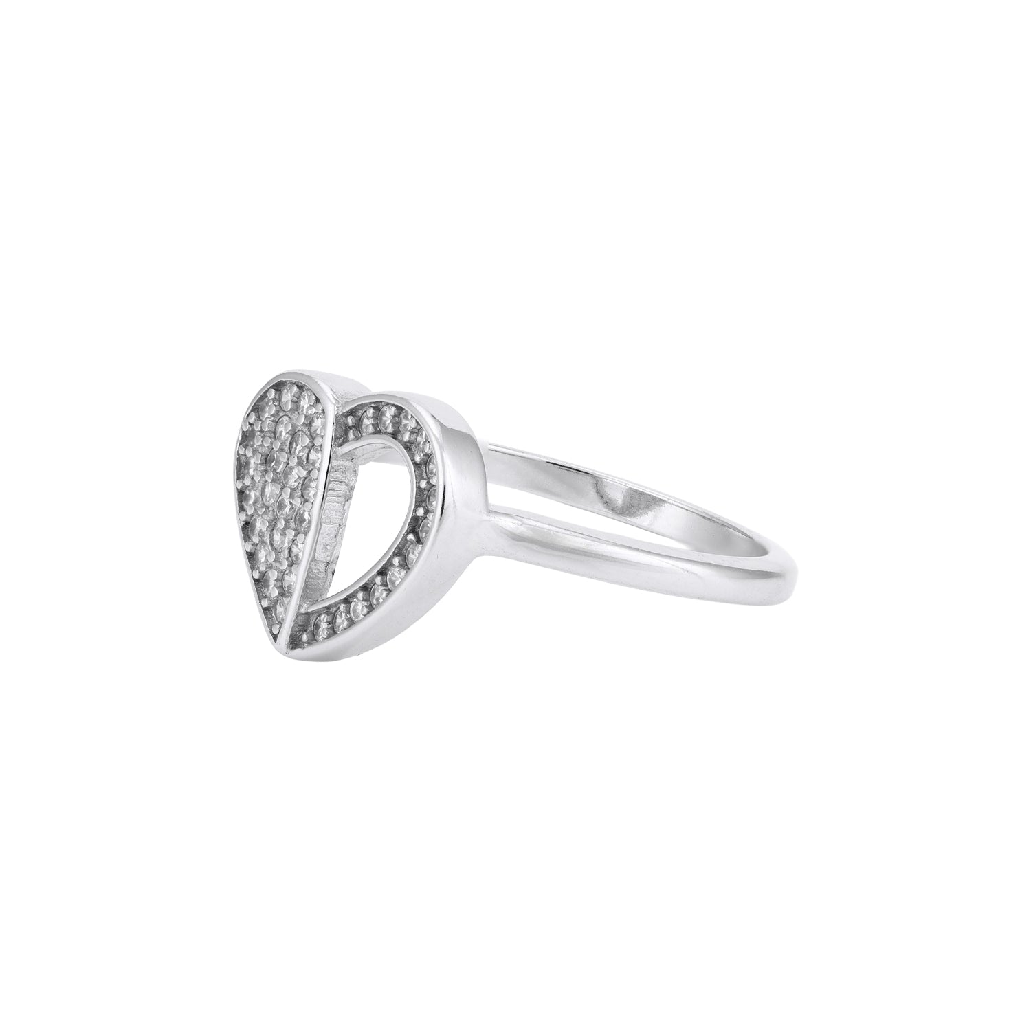 Crystal Heart 925 Sterling Silver rings for women