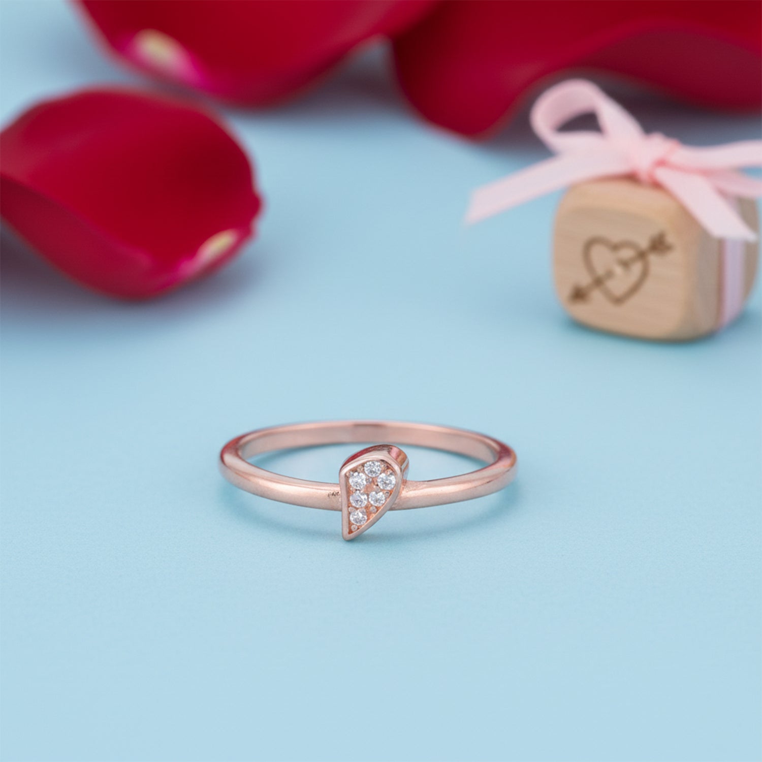 Crystal Heart 925 Sterling Silver rings for women