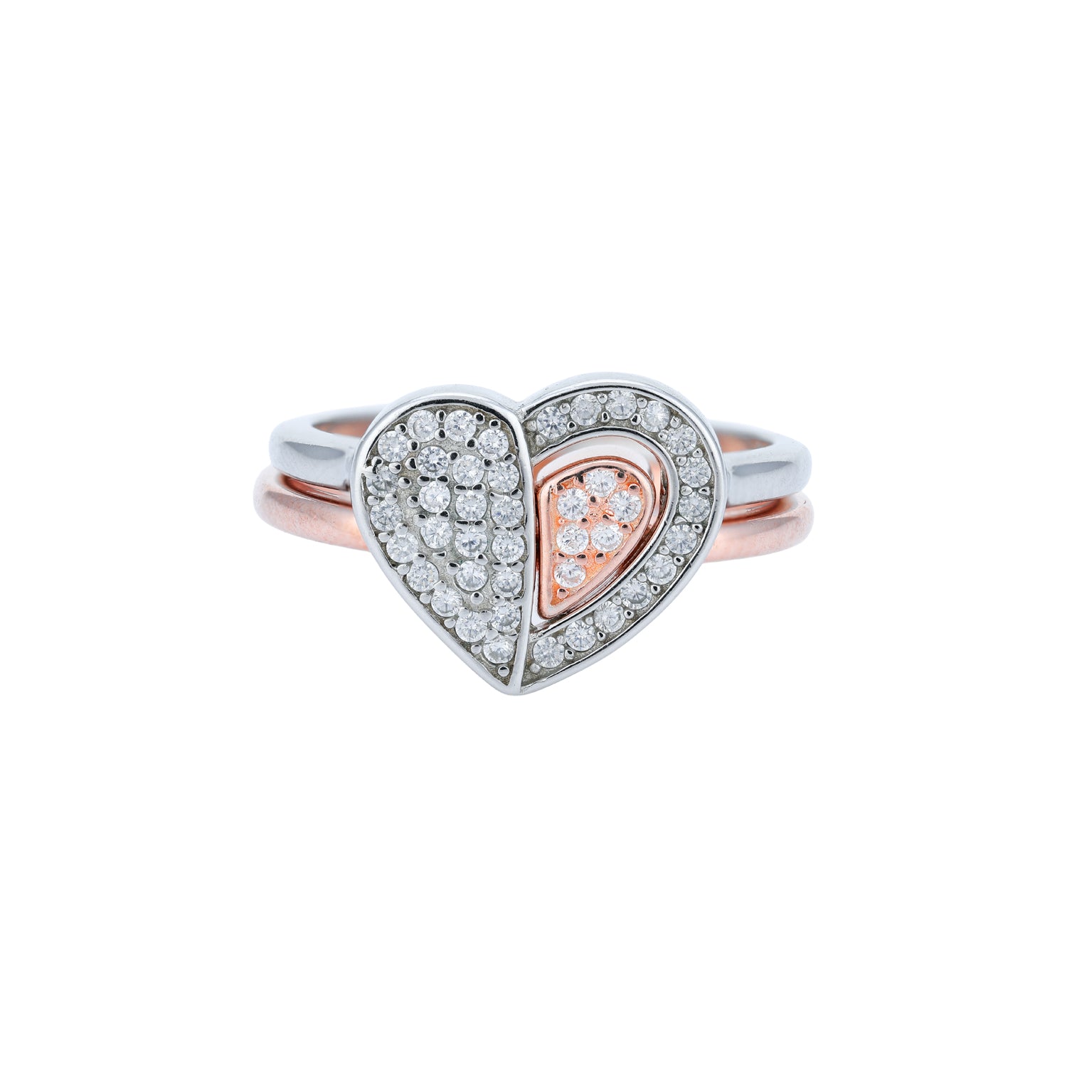Crystal Heart 925 Sterling Silver rings for women