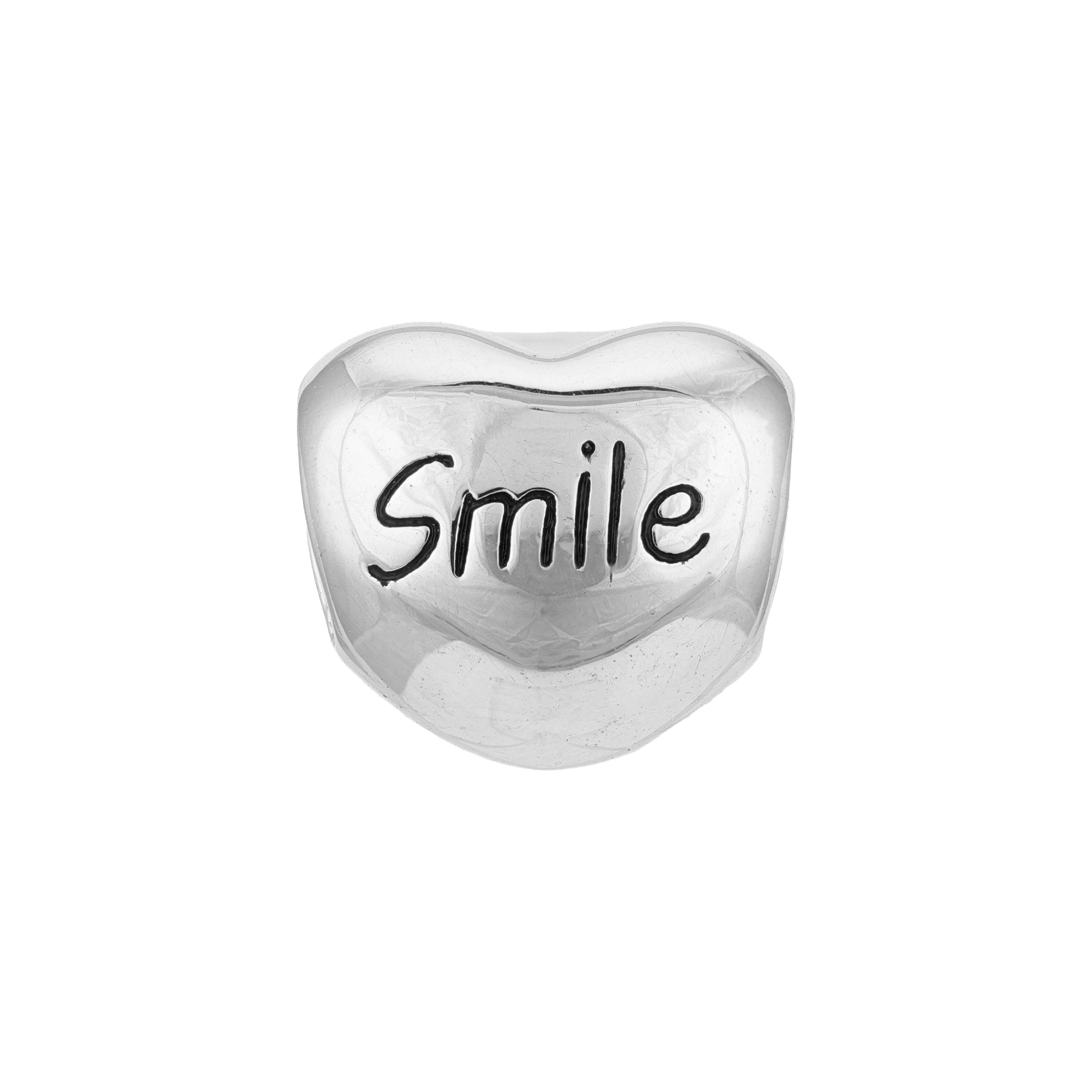 Silver heart-shaped charm with &