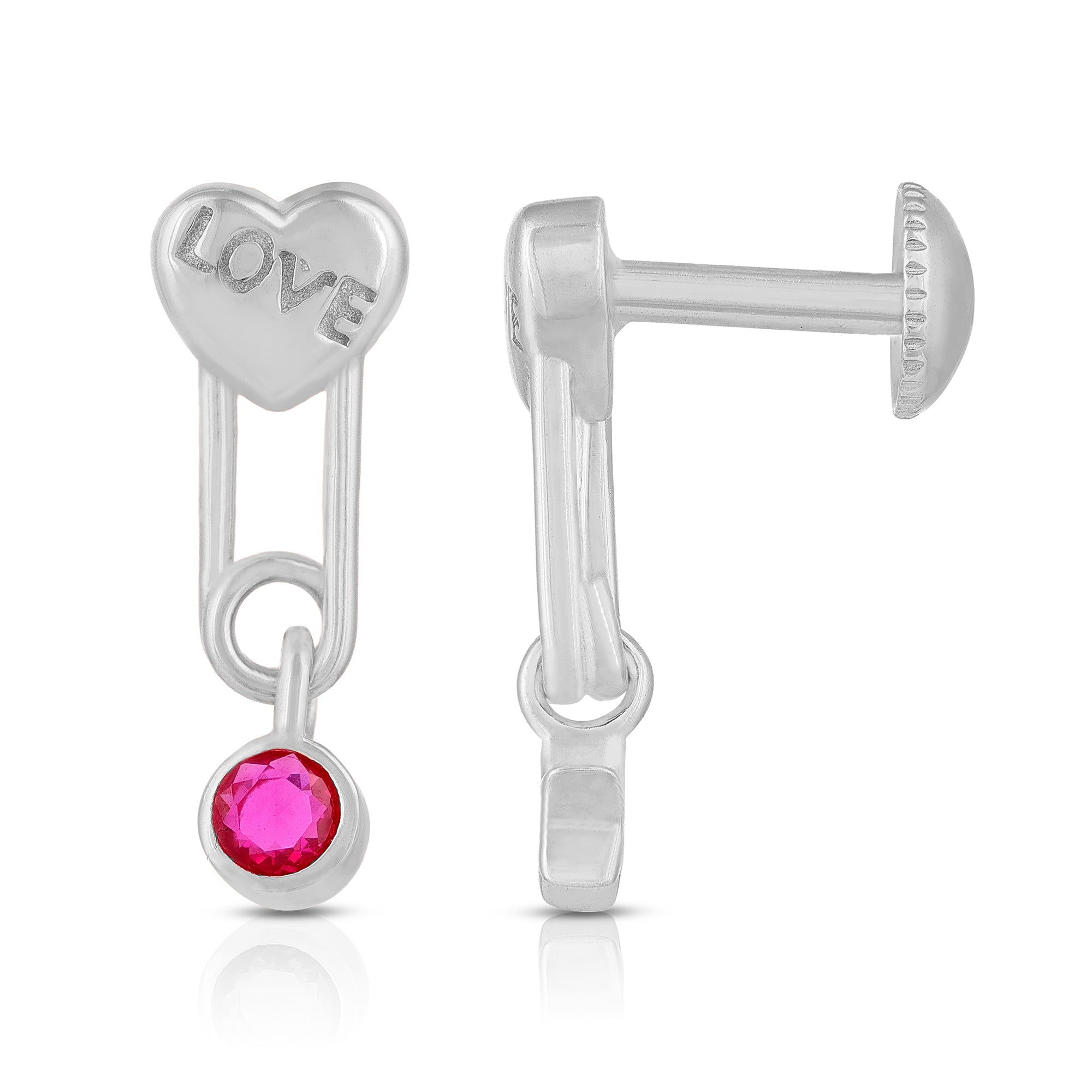 Dangling Love 925 Sterling Silver Heart Earring for Women